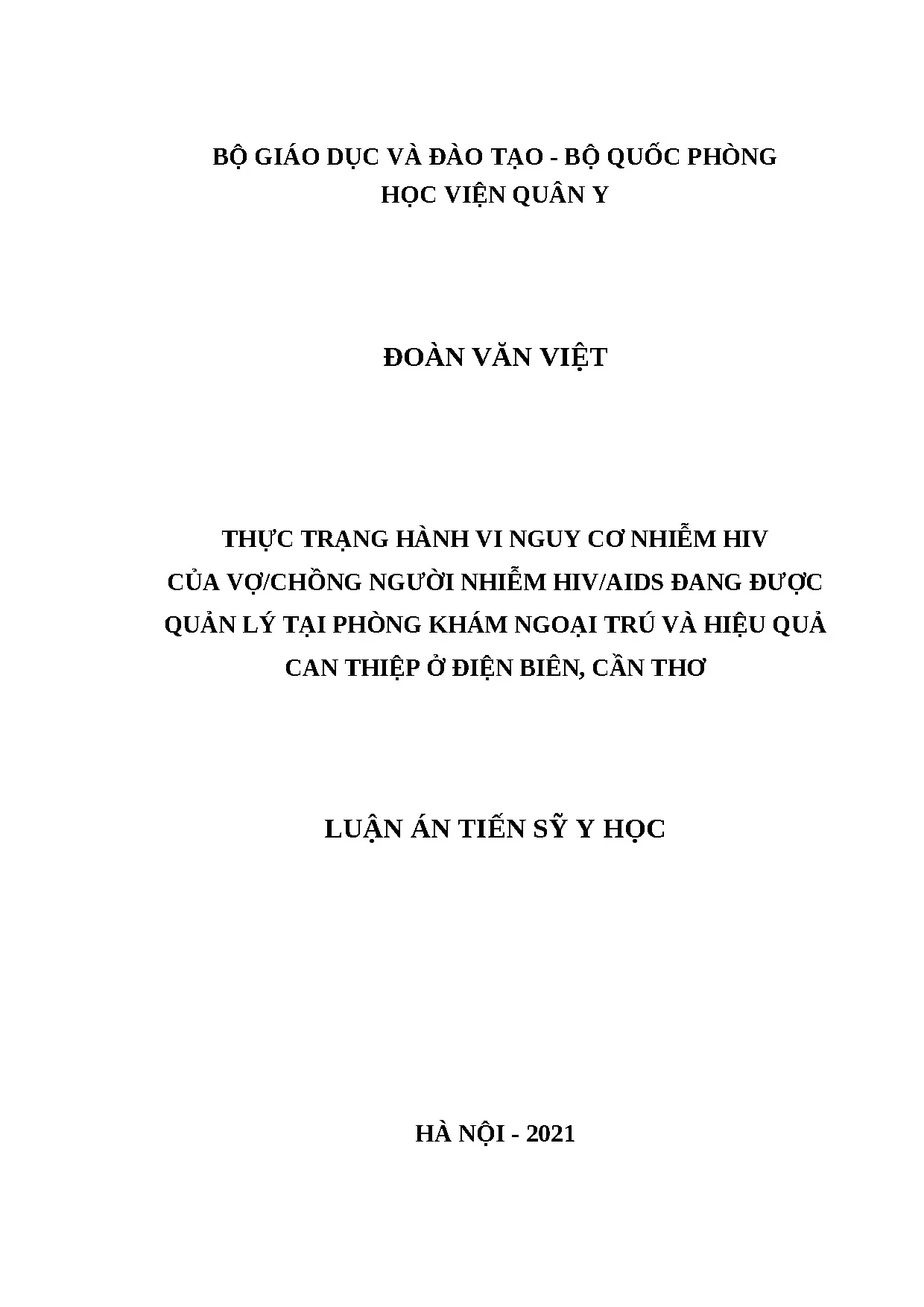 Thực trạng hành vi nguy cơ HIV cặp vợ chồng & hiệu quả can thiệp