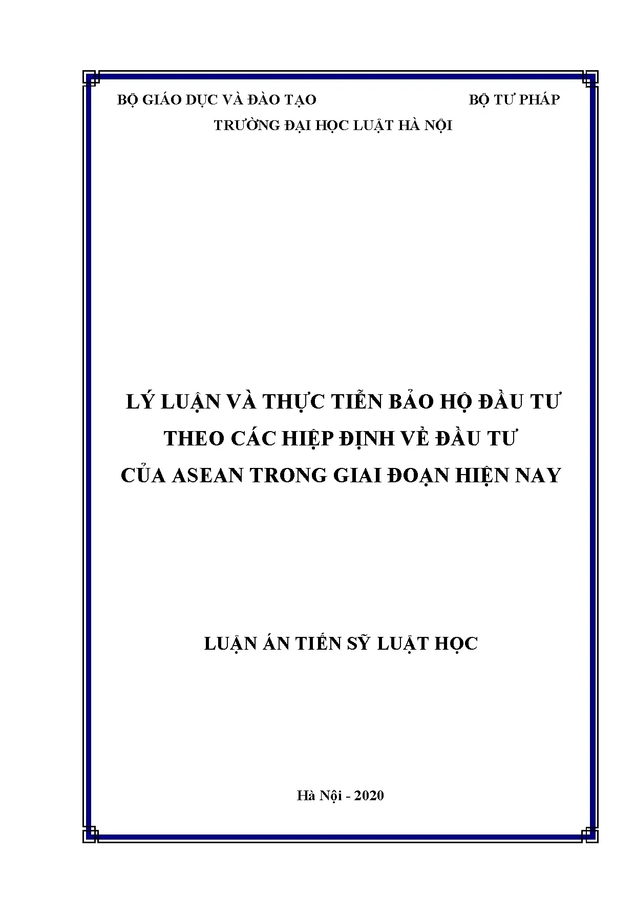 Lý luận & Thực tiễn Bảo hộ Đầu tư theo Hiệp định ASEAN