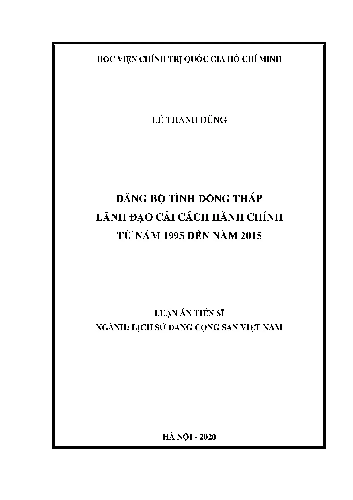 Đảng bộ Đồng Tháp lãnh đạo cải cách hành chính 1995-2015