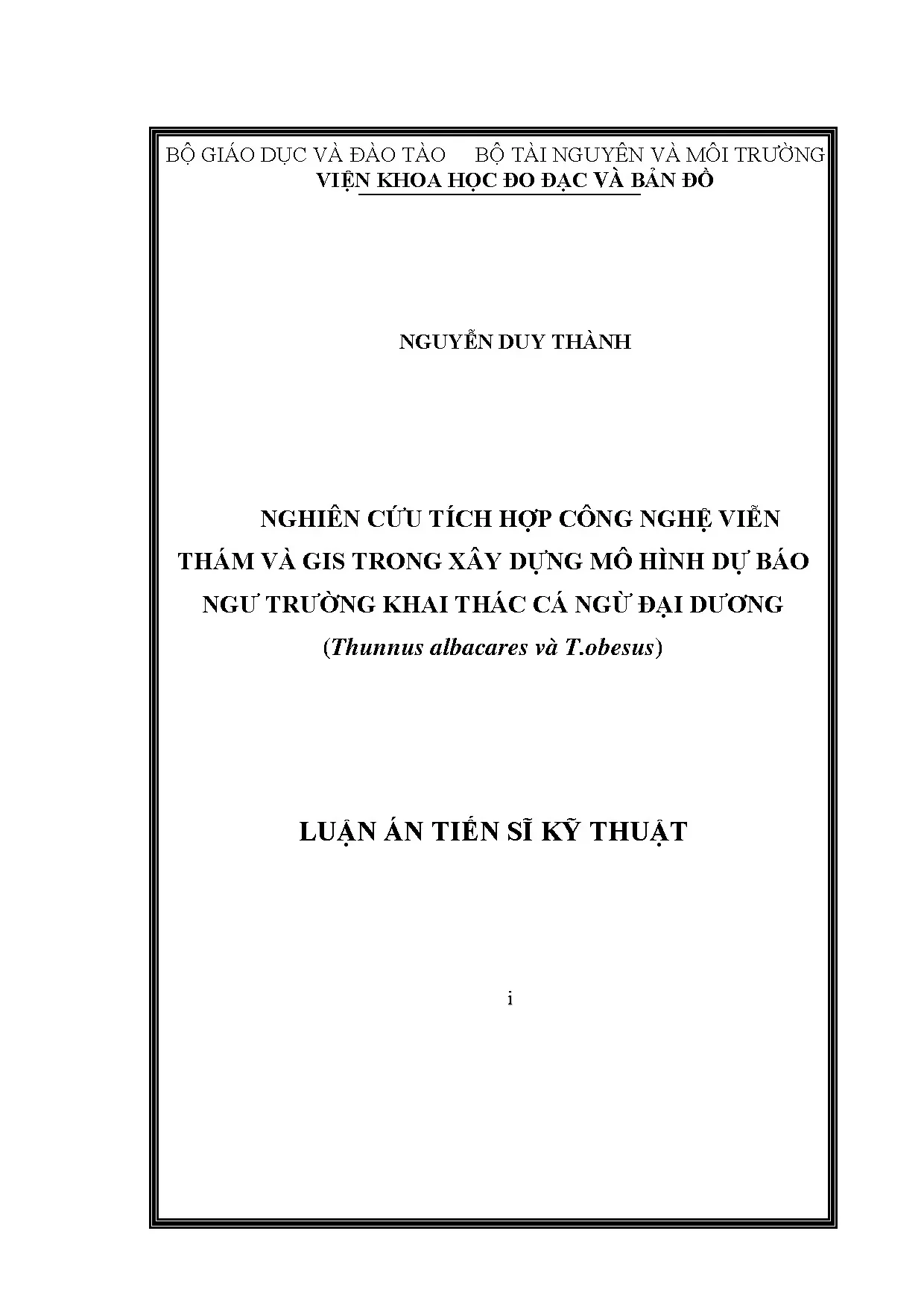 Nghiên cứu tích hợp Viễn thám GIS dự báo ngư trường cá ngừ