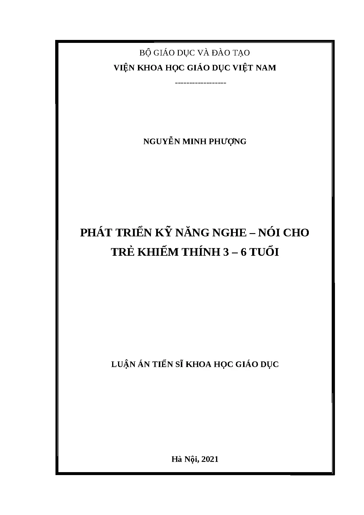Phát triển kỹ năng nghe nói cho trẻ khiếm thính 3-6 tuổi