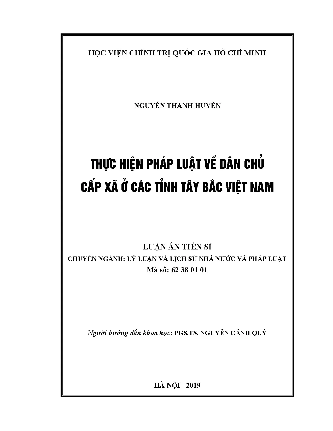 Thực hiện pháp luật dân chủ cấp xã ở Tây Bắc Việt Nam
