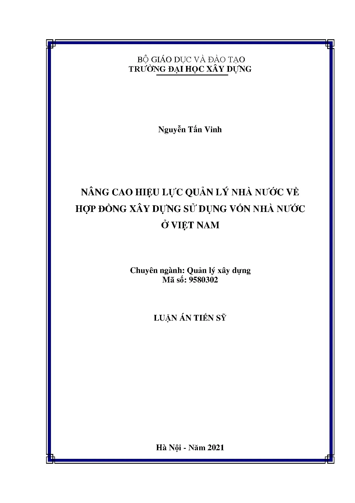 Nâng cao hiệu lực quản lý HĐXD vốn nhà nước Việt Nam