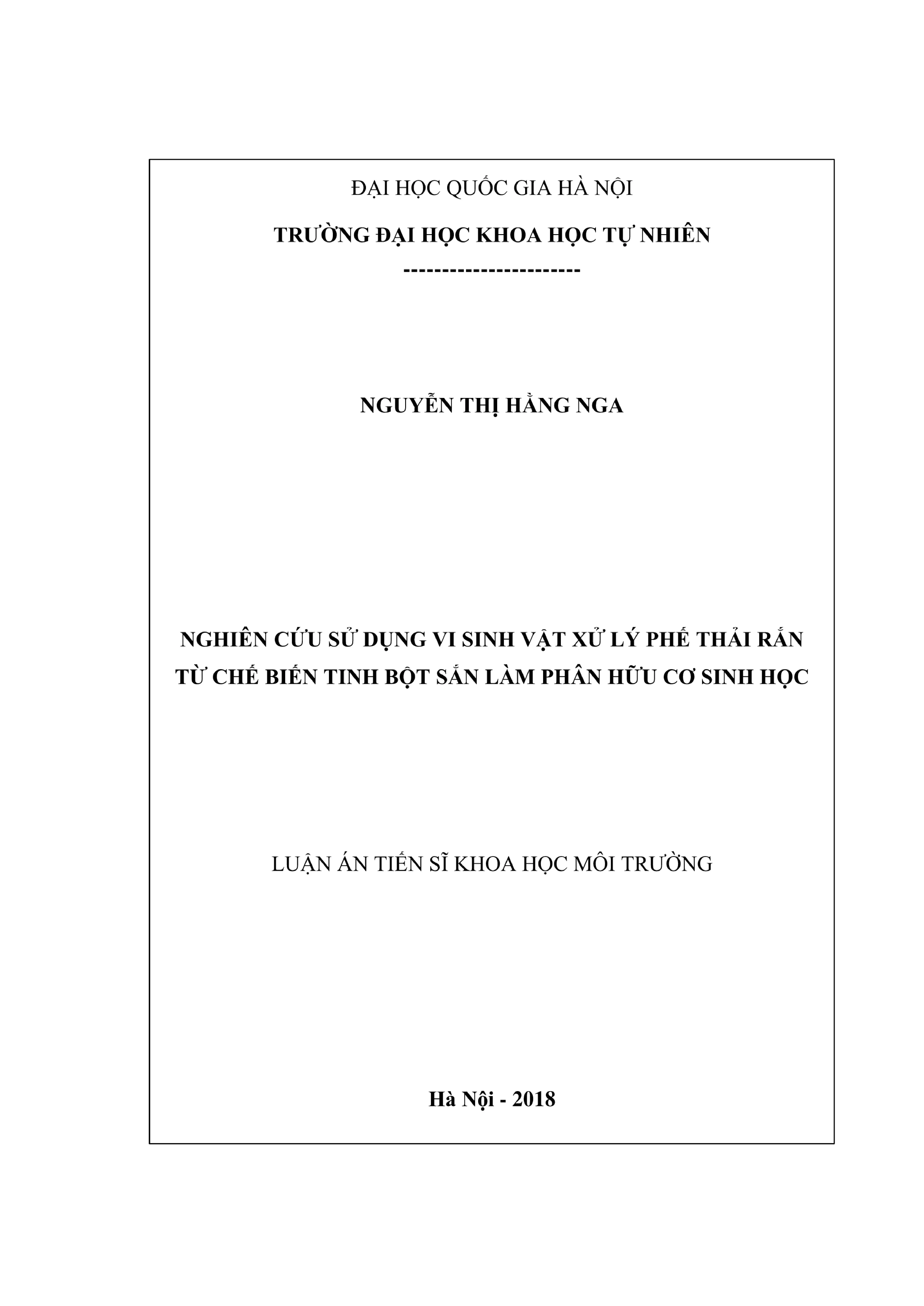 Luận án tiến sĩ khoa học môi trường nghiên cứu sử dụng vi si