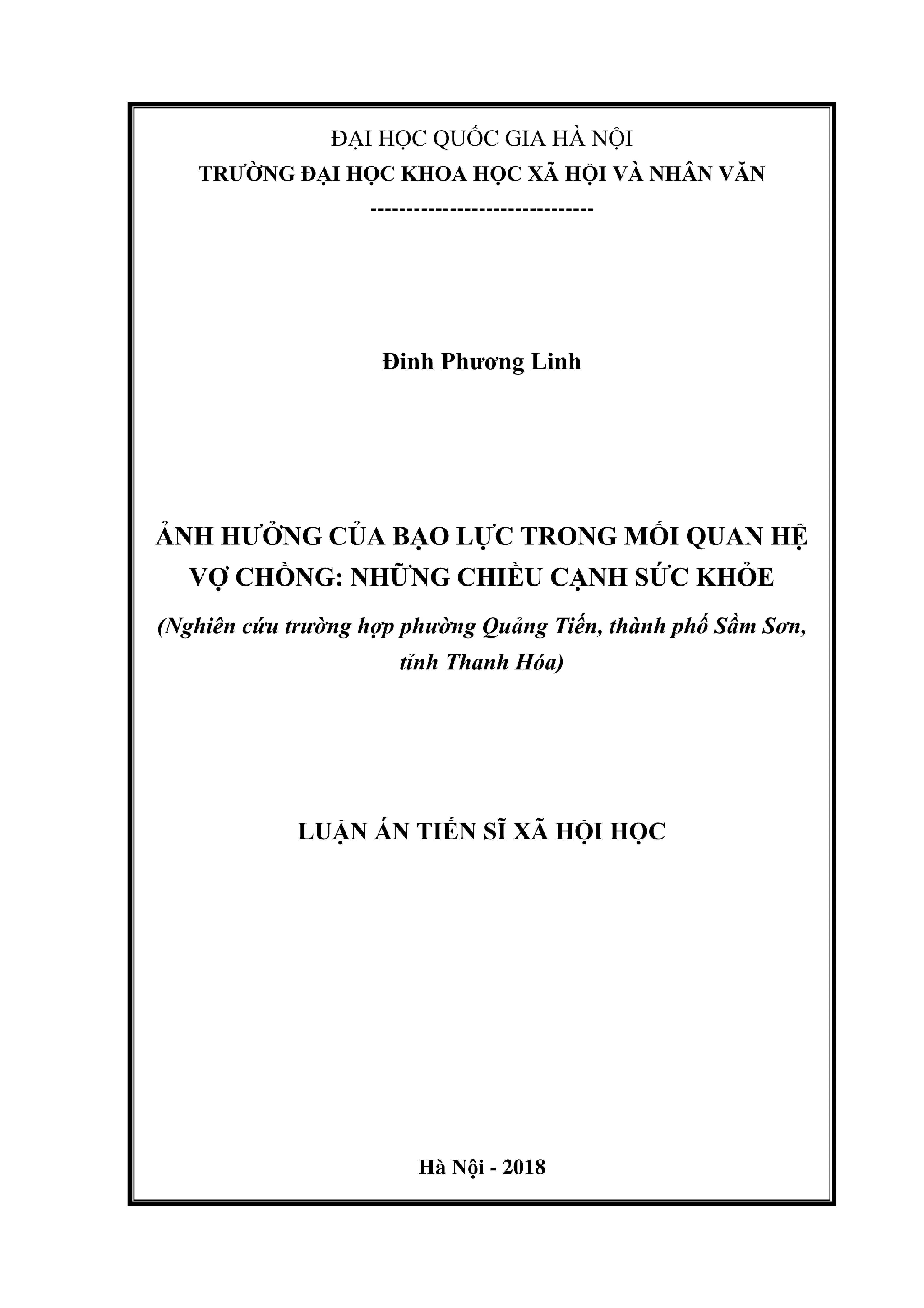 Luận án tiến sĩ ảnh hưởng của bạo lực trong mối quan hệ vợ c