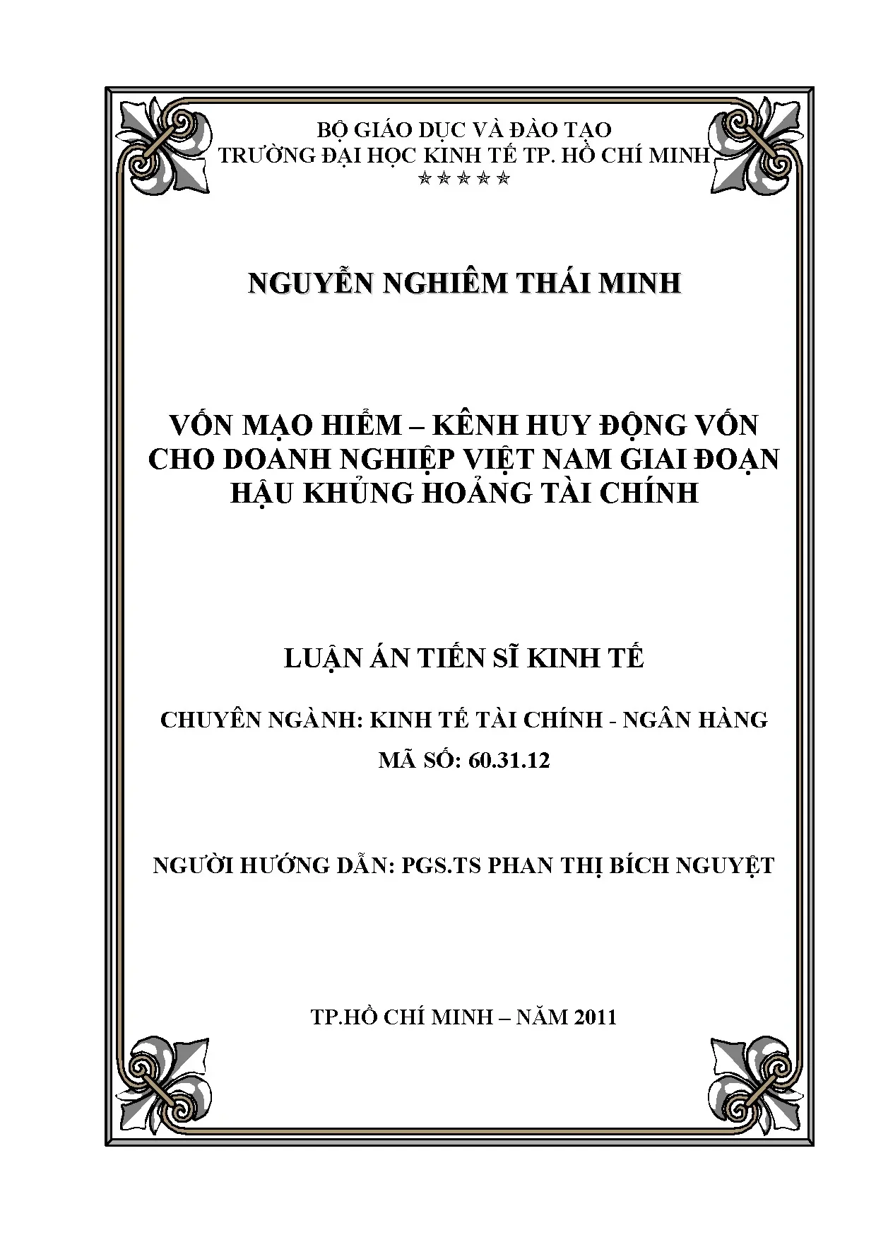 Luận văn thạc sĩ vốn mạo hiểm kênh huy động vốn cho doanh ng