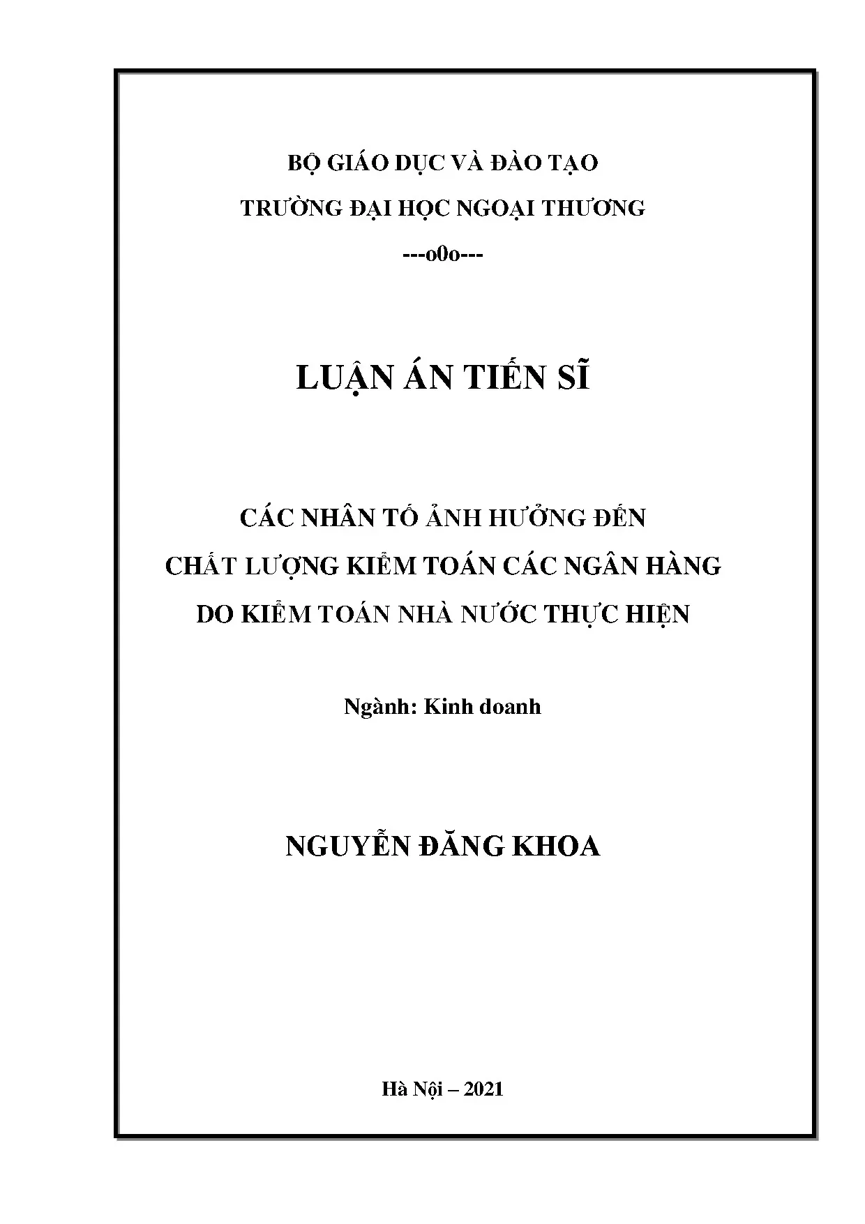 Nhân tố ảnh hưởng chất lượng kiểm toán ngân hàng của KTNN