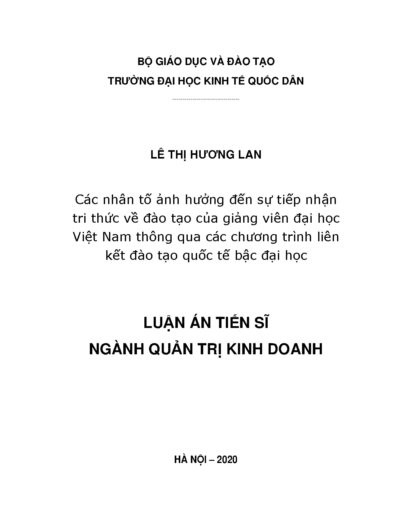 Các nhân tố ảnh hưởng tiếp nhận tri thức của giảng viên ĐH Việt Nam