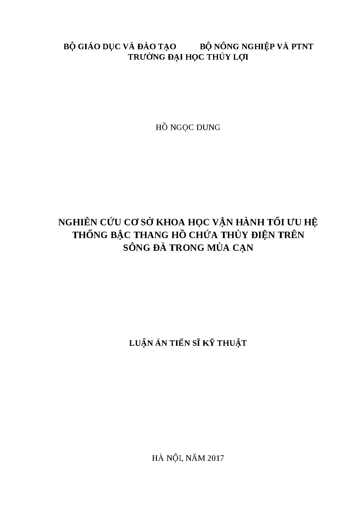 Vận hành tối ưu hệ thống thủy điện bậc thang Sông Đà mùa cạn