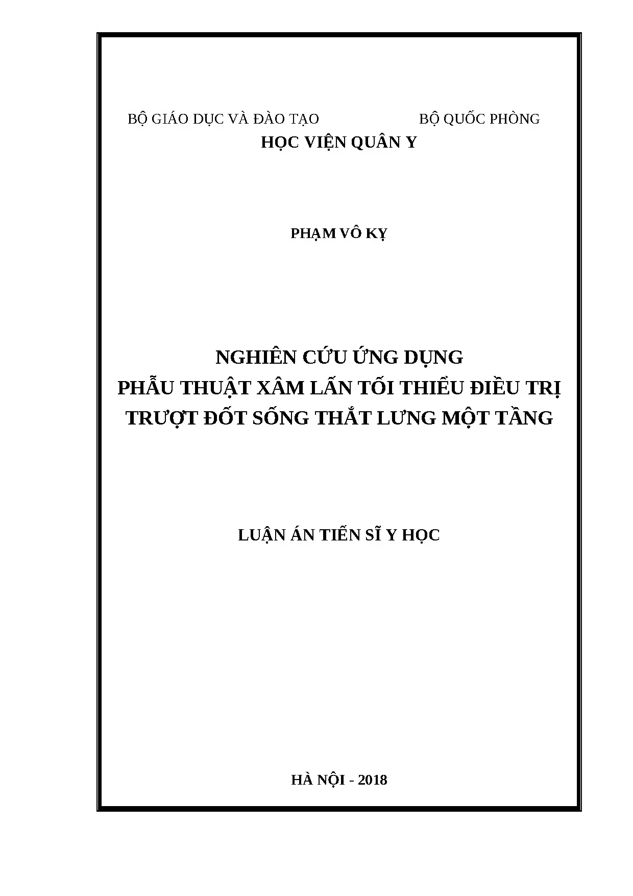 Phẫu thuật xâm lấn tối thiểu trị trượt đốt sống thắt lưng