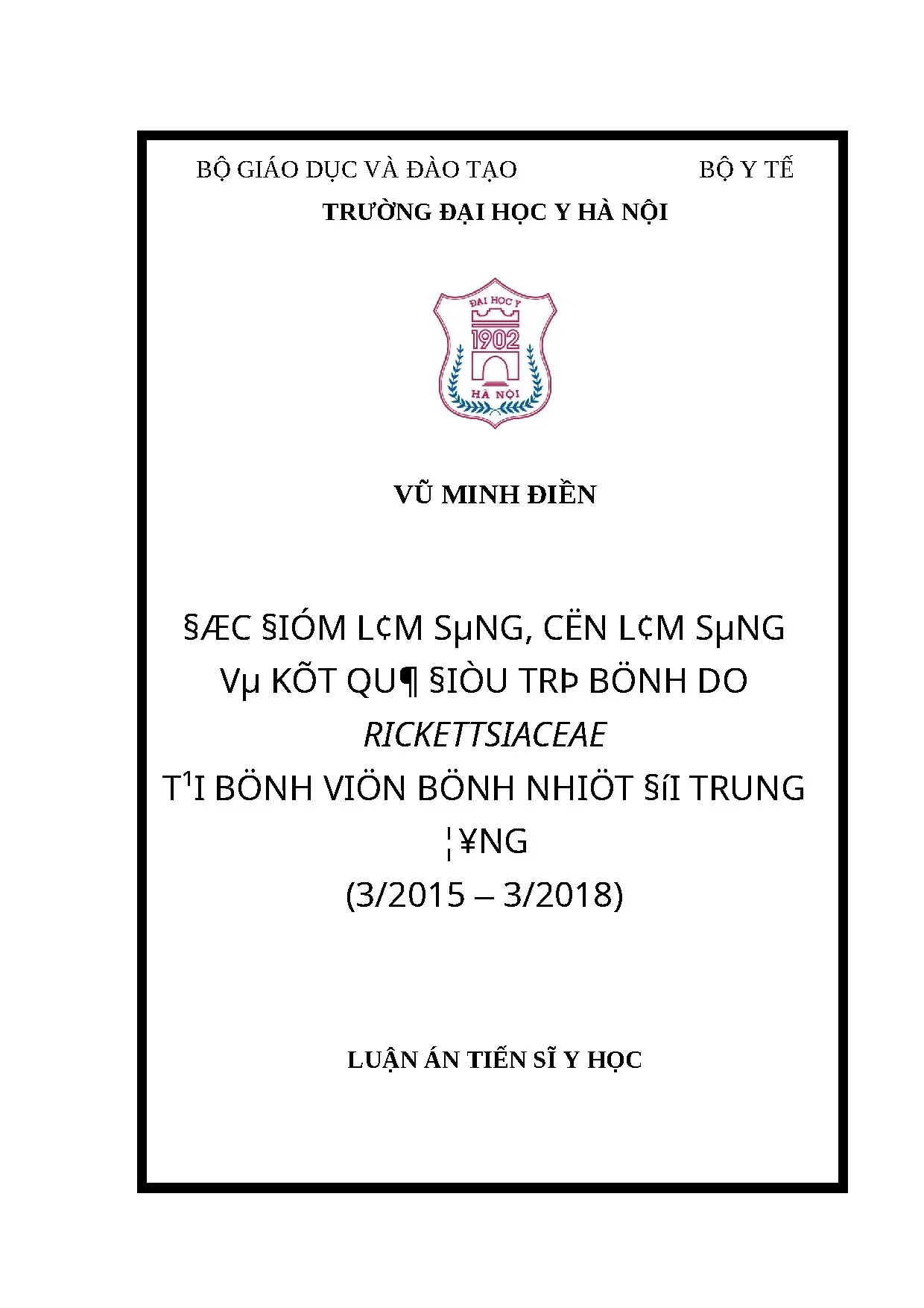 Đặc điểm, điều trị Rickettsiaceae tại Bệnh viện Nhiệt đới