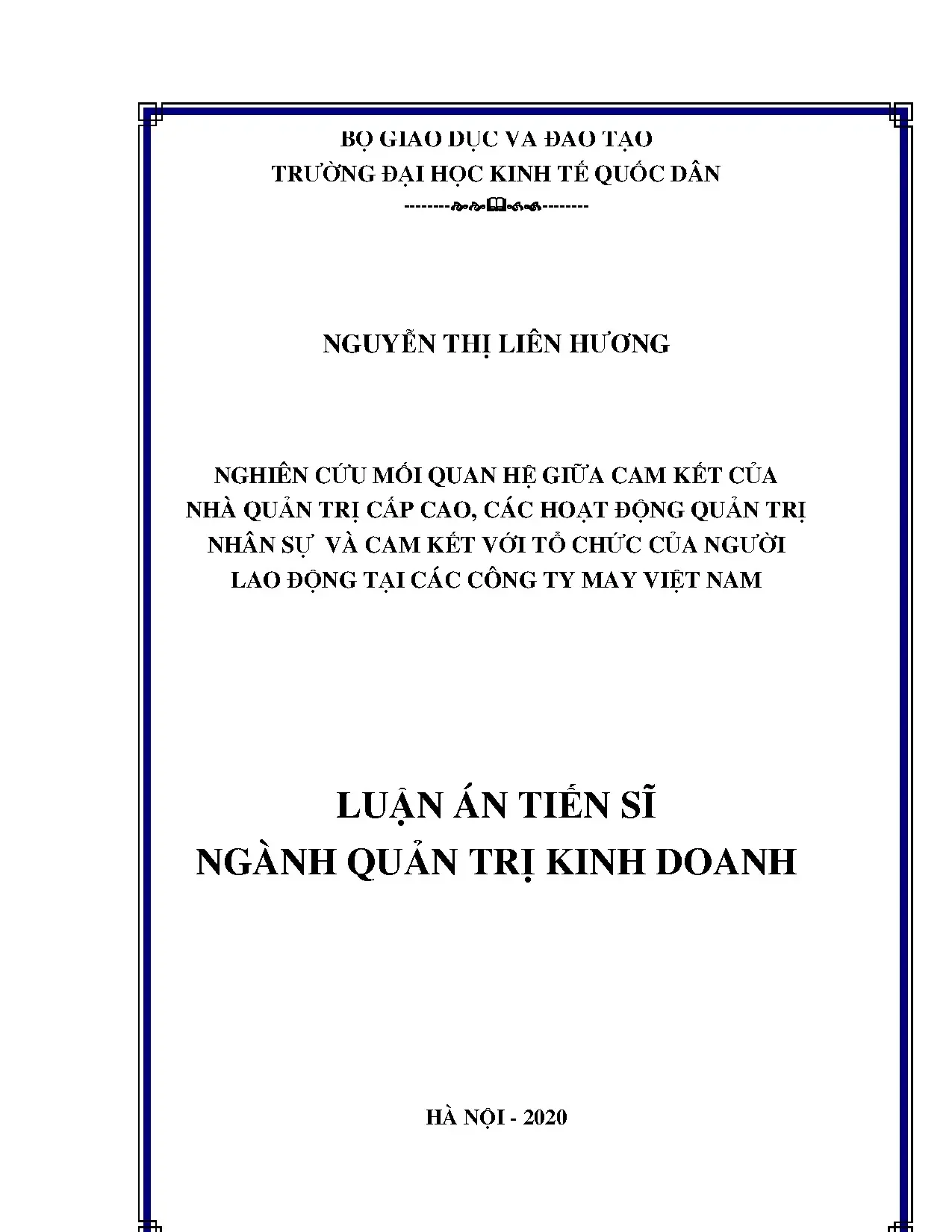 Cam kết quản trị cấp cao, HRM & cam kết lao động tại công ty may