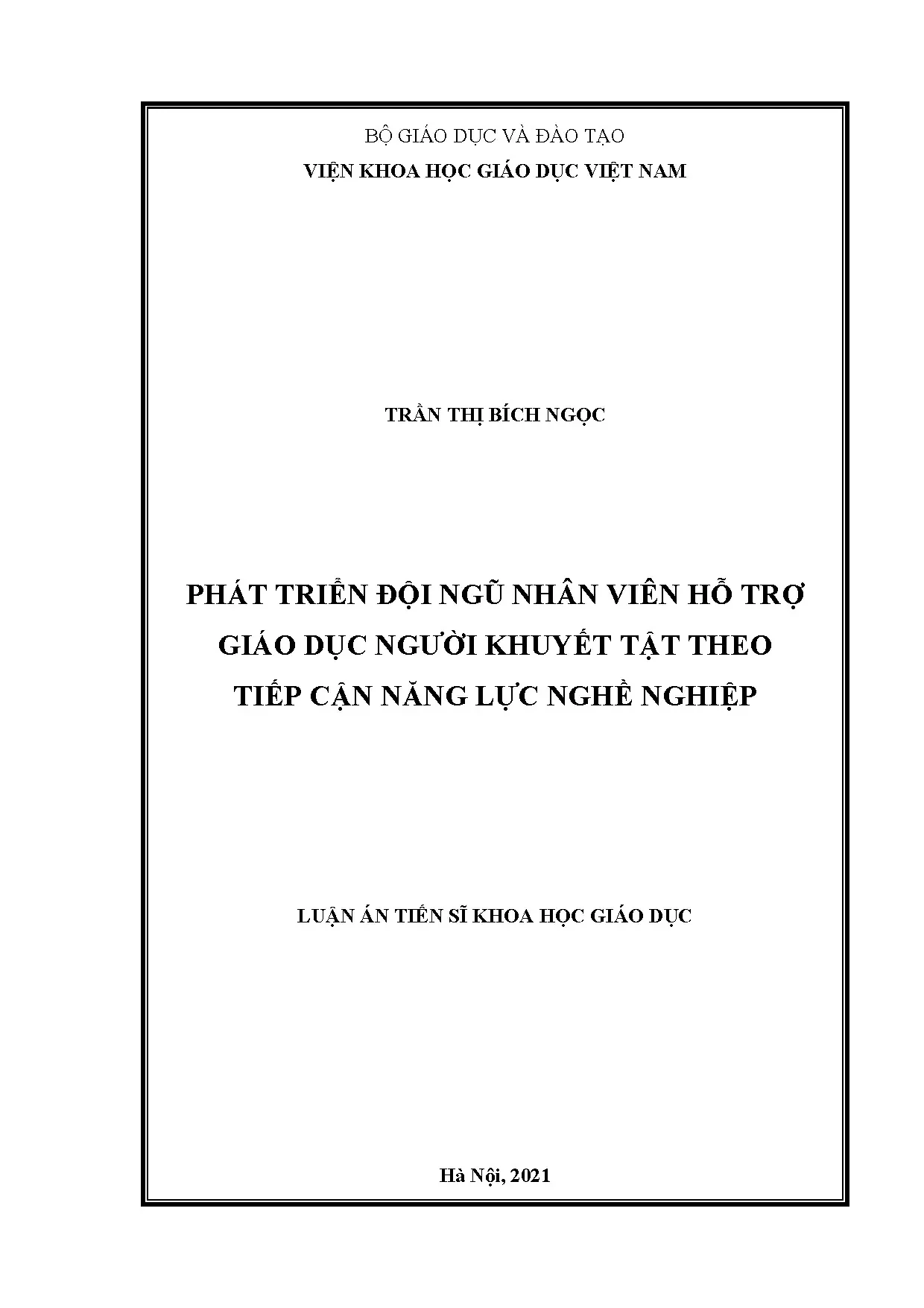 Luận án tiến sĩ phát triển đội ngũ nhân viên hỗ trợ giáo d