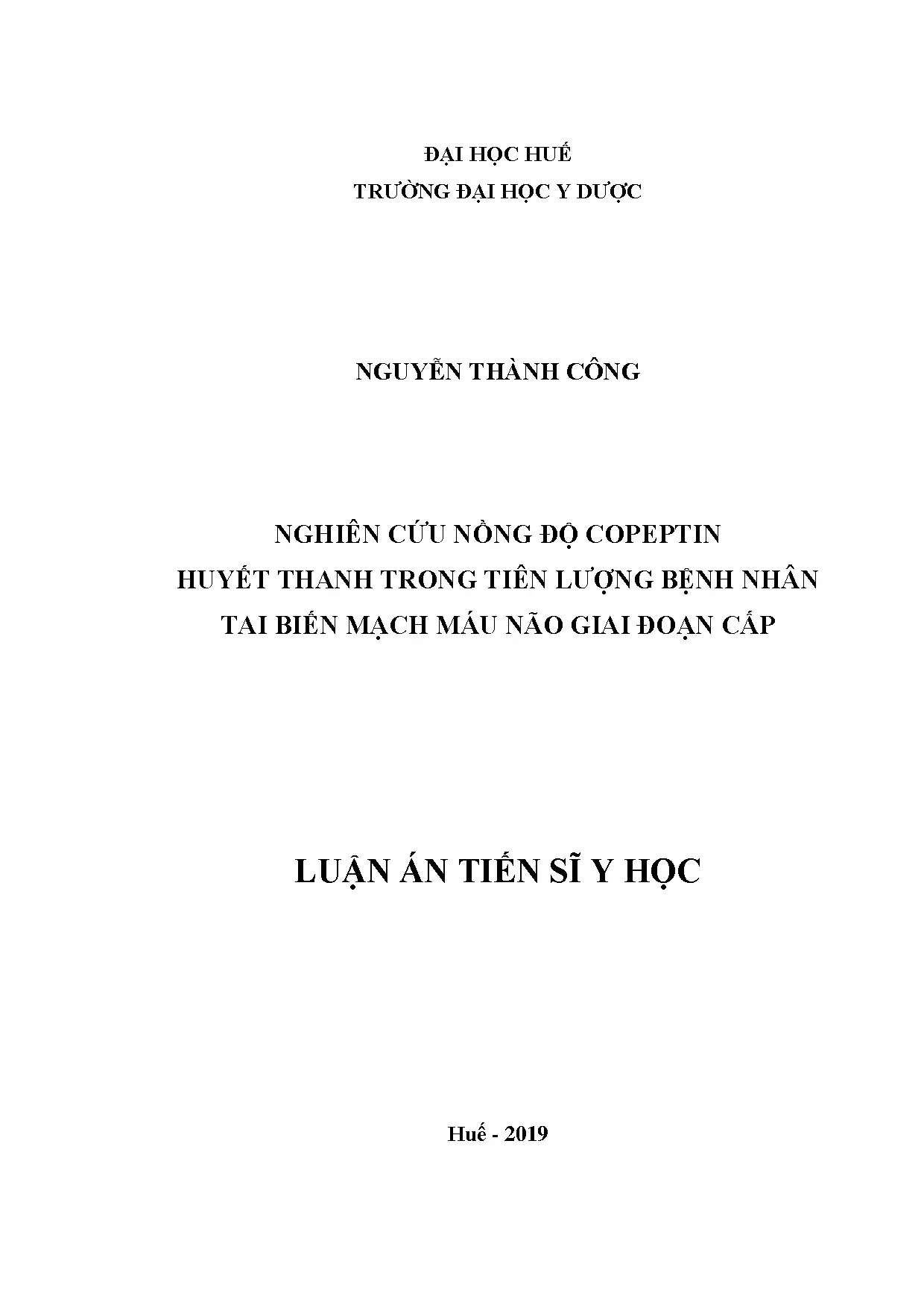Luận án tiến sĩ nghiên cứu nồng độ copeptin huyết thanh tron