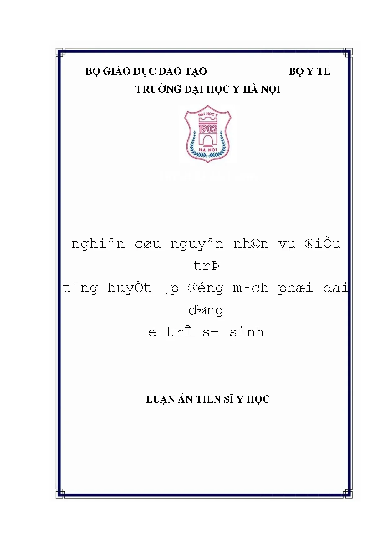 Luận án tiến sĩ nghiên cứu nguyên nhân và điều trị tăng huyế