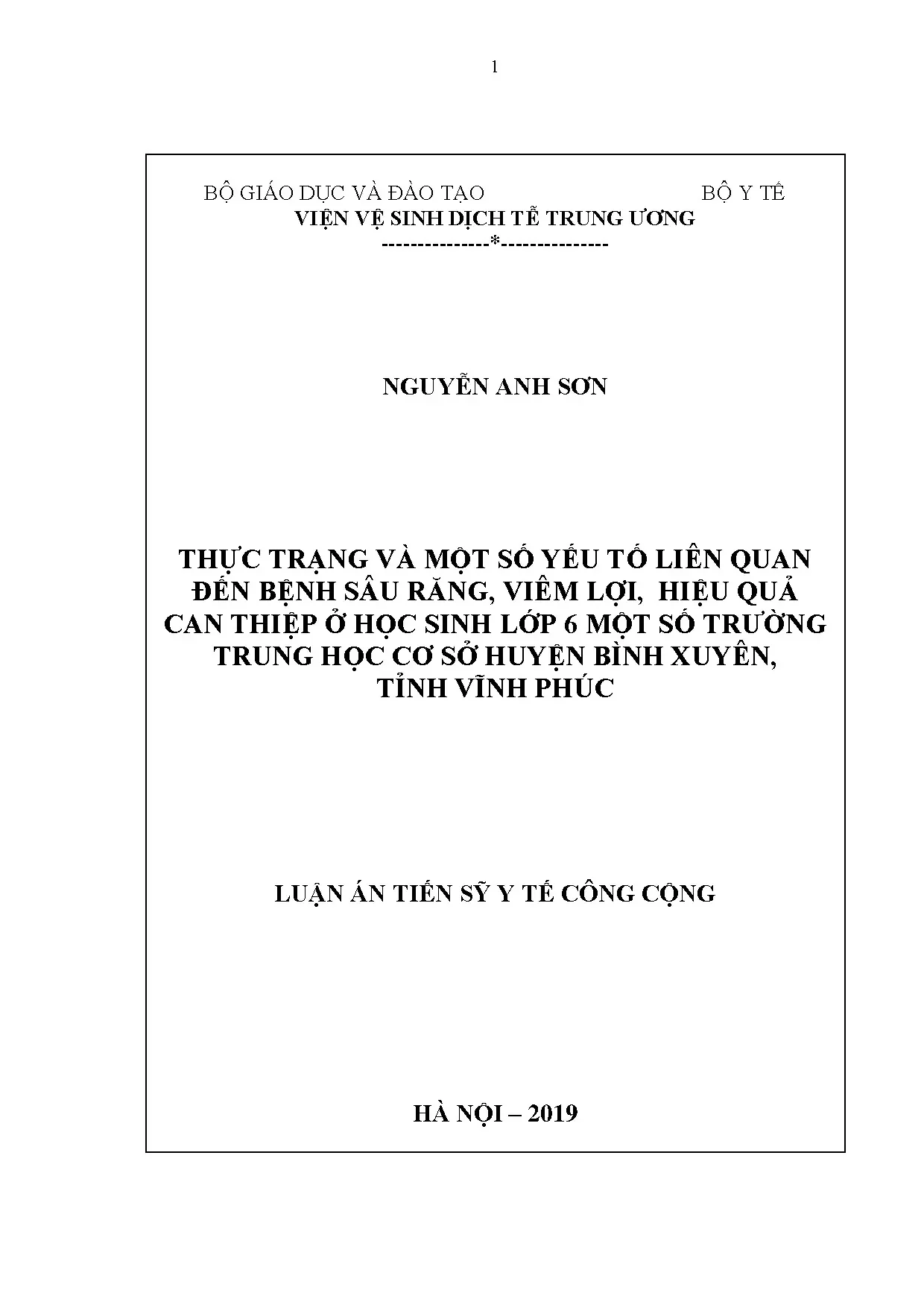 Thực trạng và một số yếu tố liên quan đến bệnh sâu răng viêm