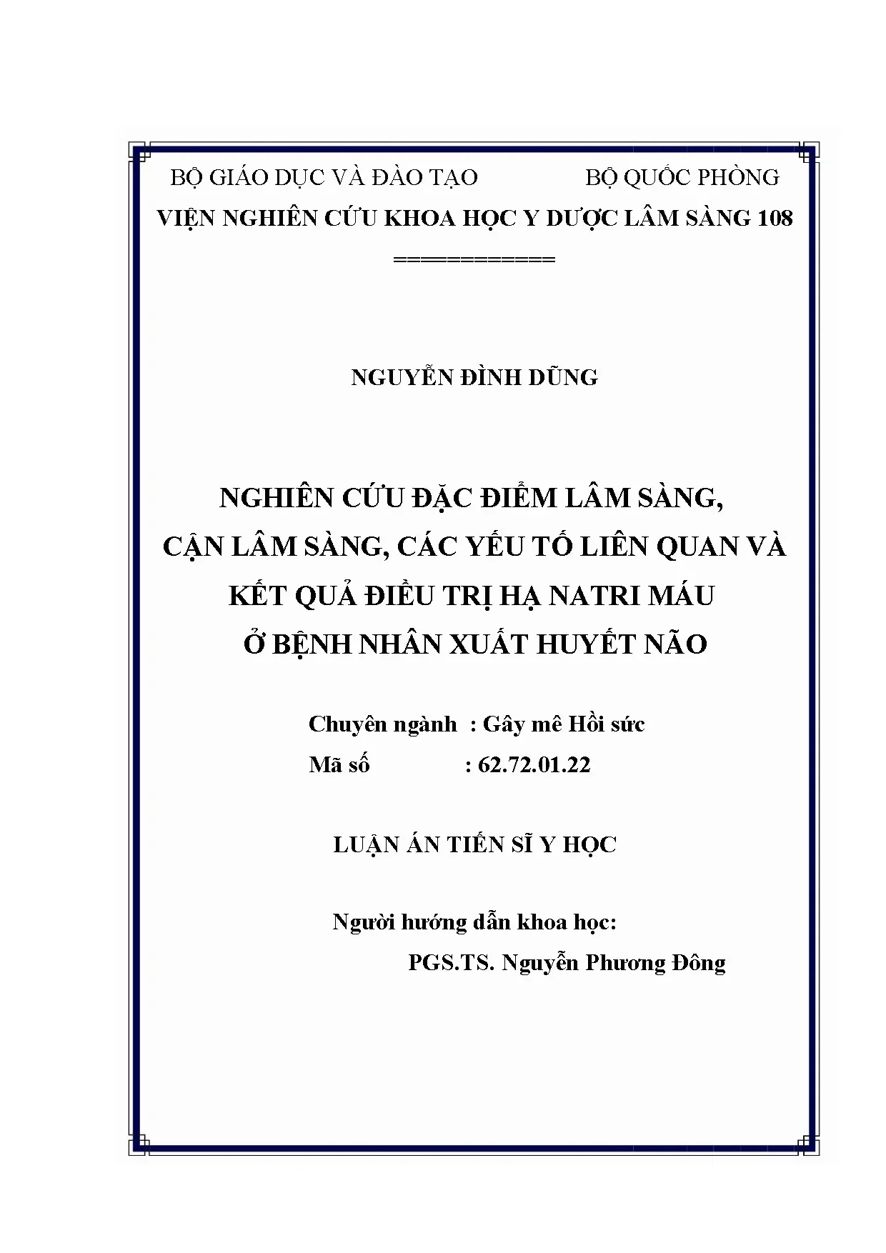 Luận án tiến sĩ nghiên cứu đặc điểm lâm sàng cận lâm sàng cá