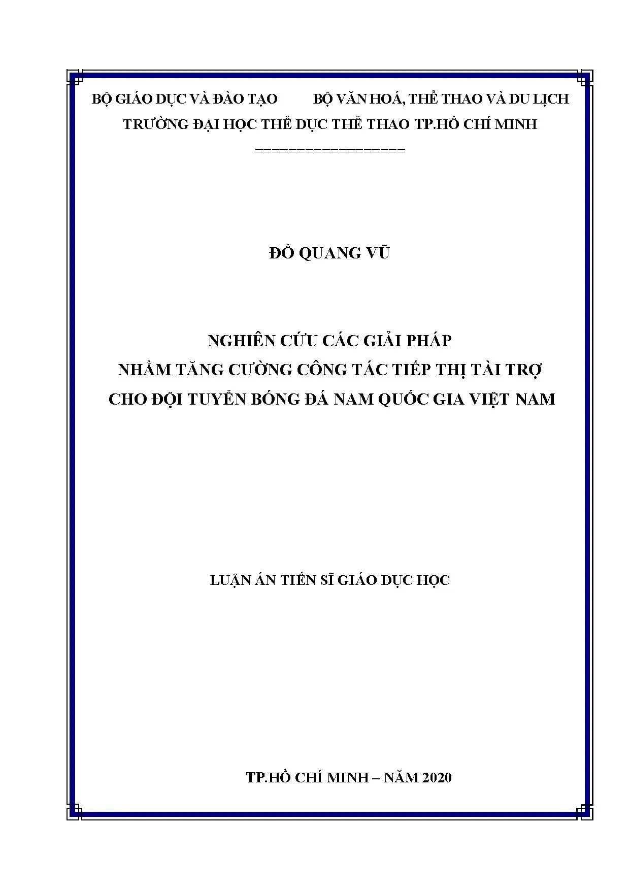 Giải pháp tăng cường tiếp thị tài trợ đội tuyển bóng đá nam VN