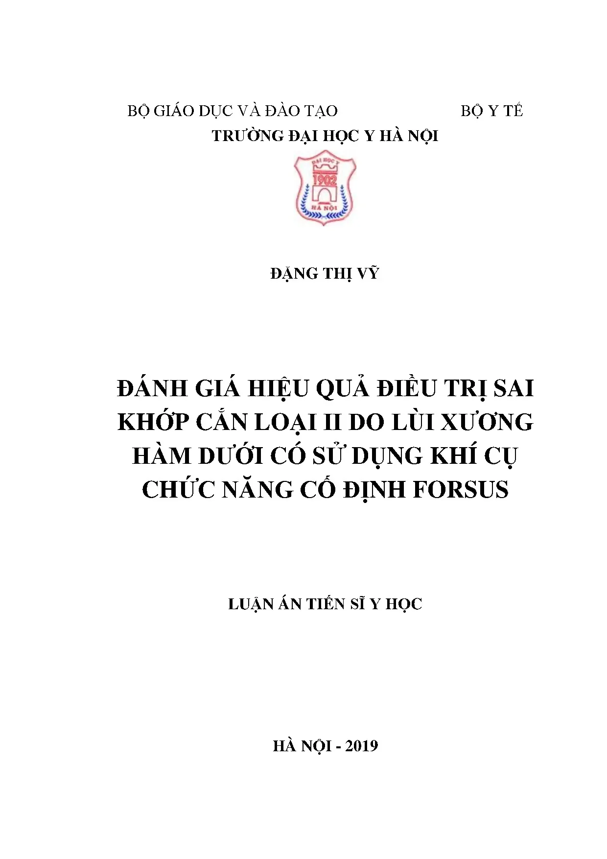 Luận án tiến sĩ đánh giá hiệu quả điều trị sai khớp cắn loại