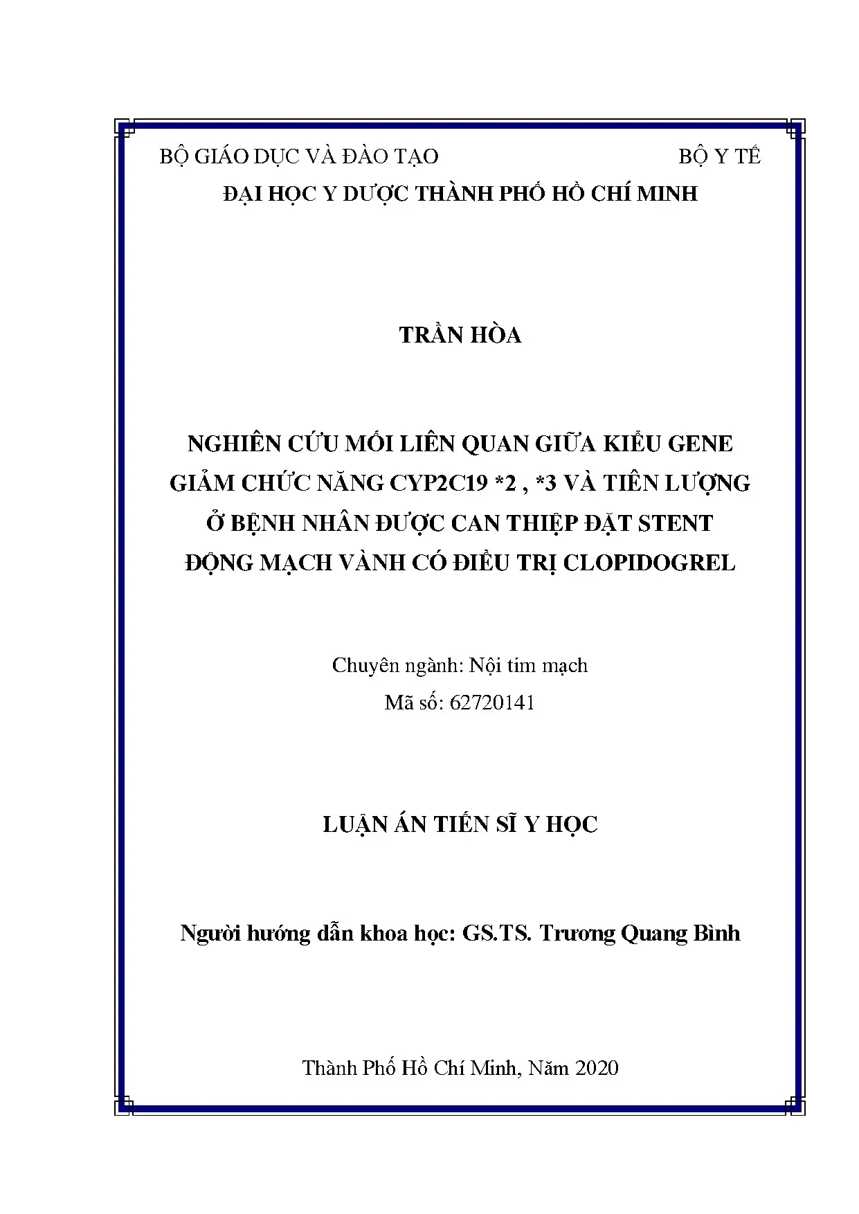 CYP2C19, tiên lượng bệnh nhân đặt stent ĐMV, clopidogrel