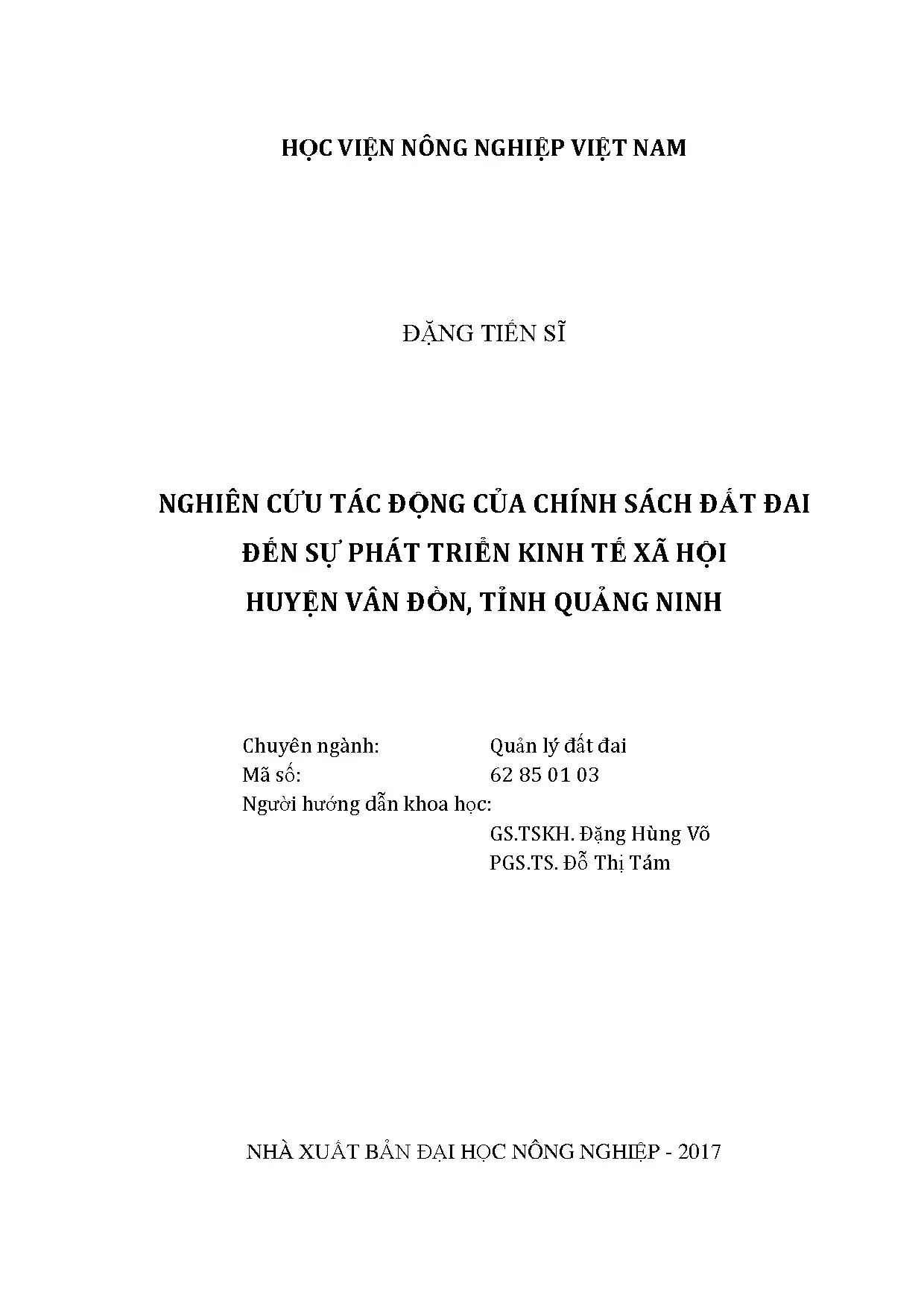 Nghiên cứu tác động chính sách đất đai lên kinh tế xã hội Vân Đồn