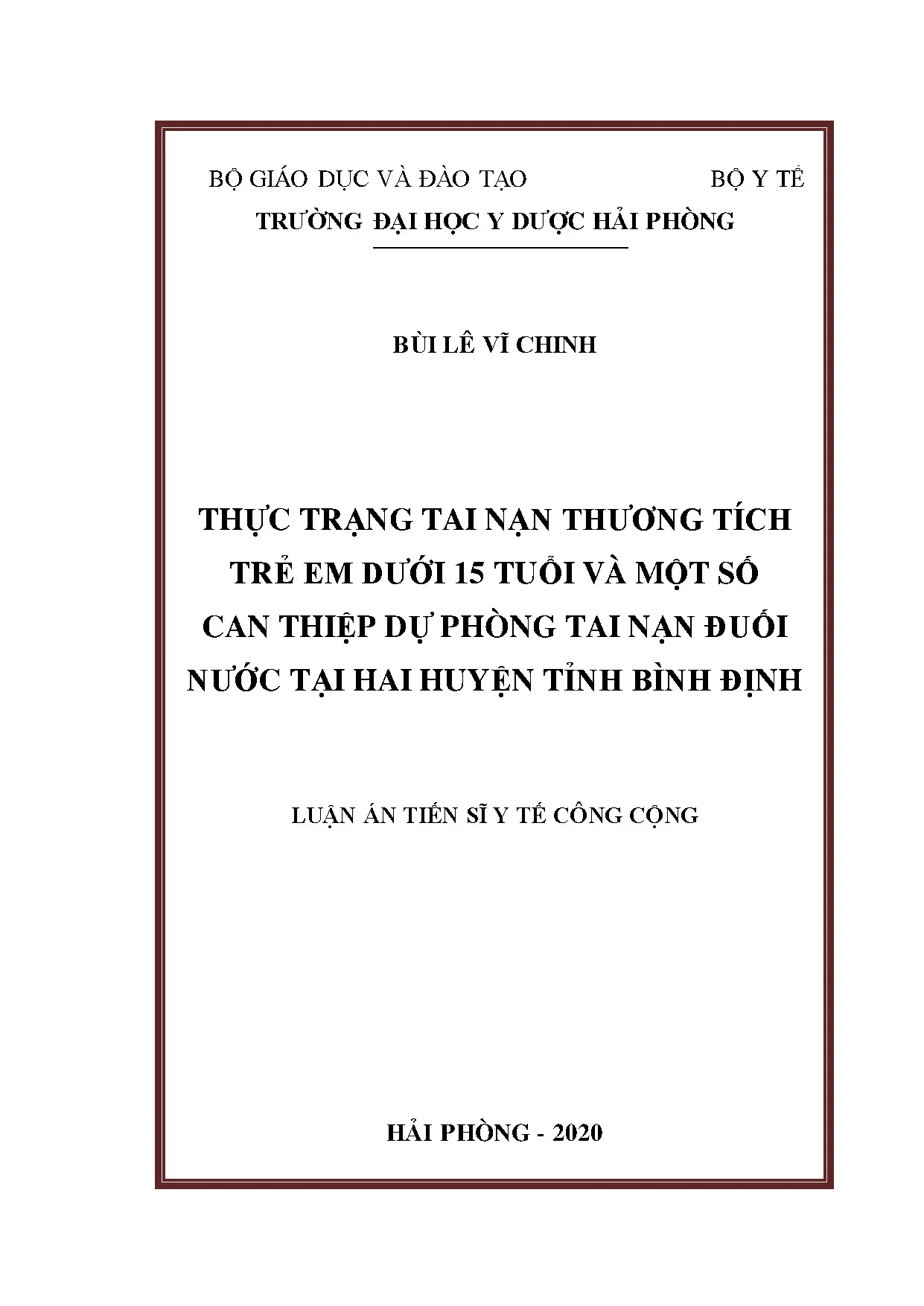 Tai nạn thương tích trẻ em dưới 15 tuổi & dự phòng đuối nước Bình Định