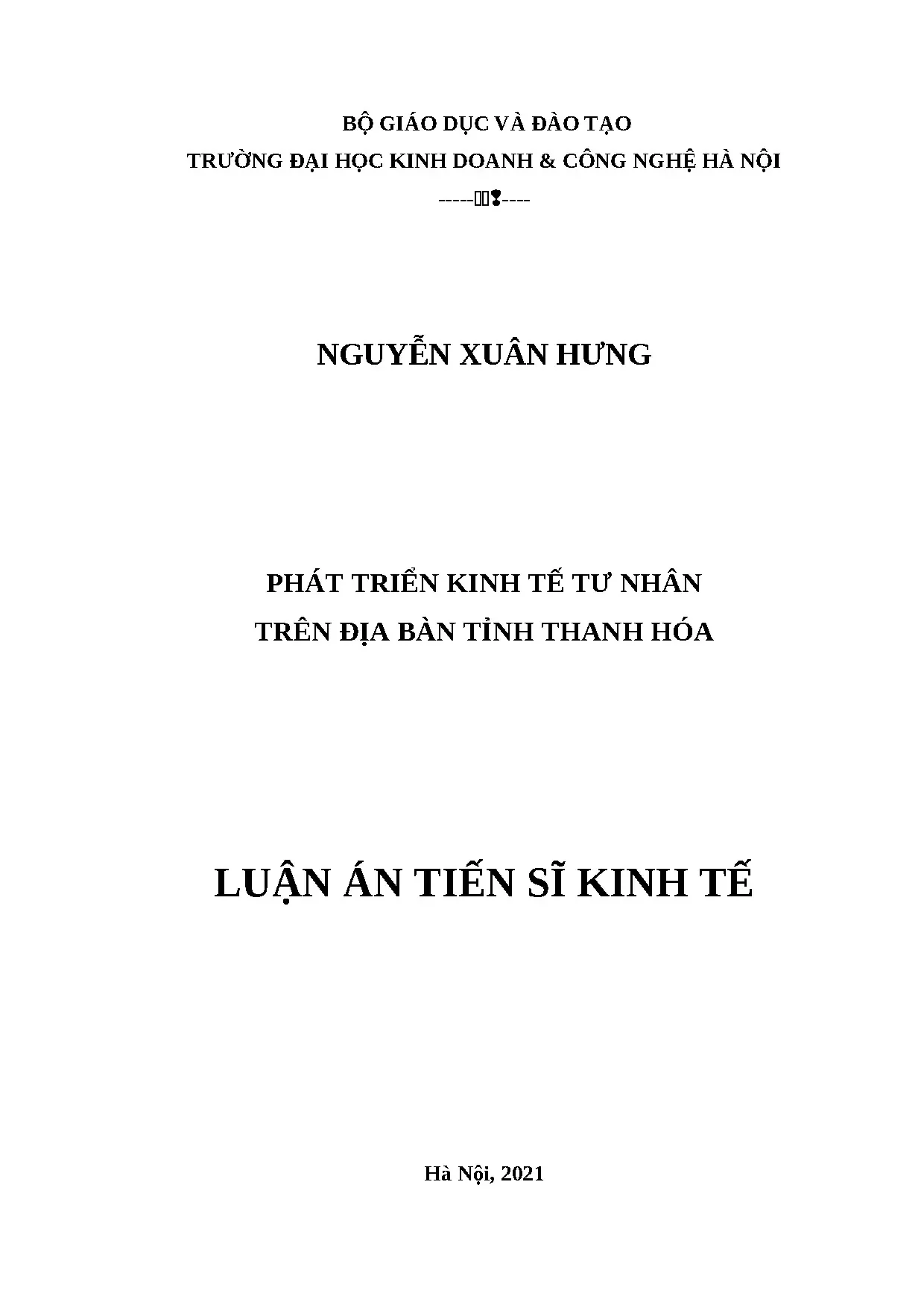 Luận án tiến sĩ nghiên cứu phát triển kinh tế tư nhân trên đ