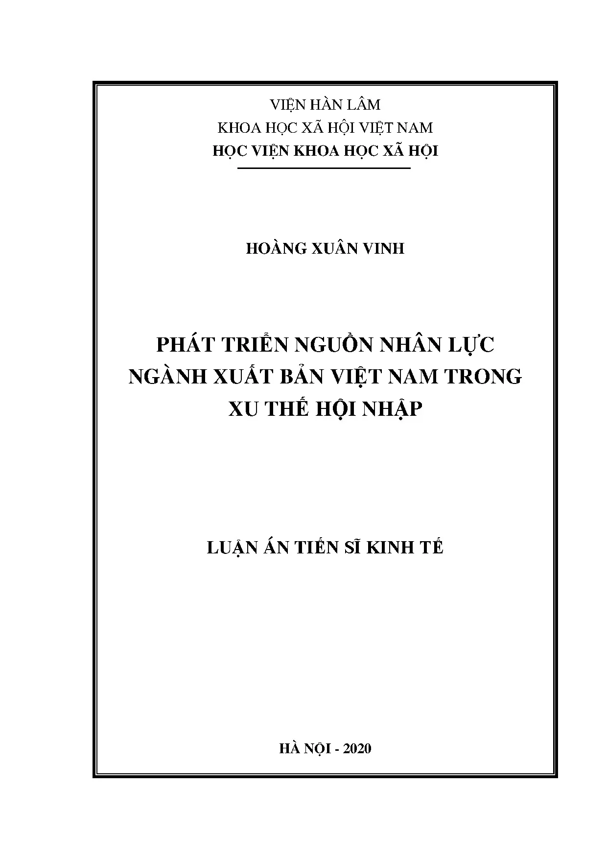 Phát triển NNL ngành xuất bản Việt Nam trong xu thế hội nhập