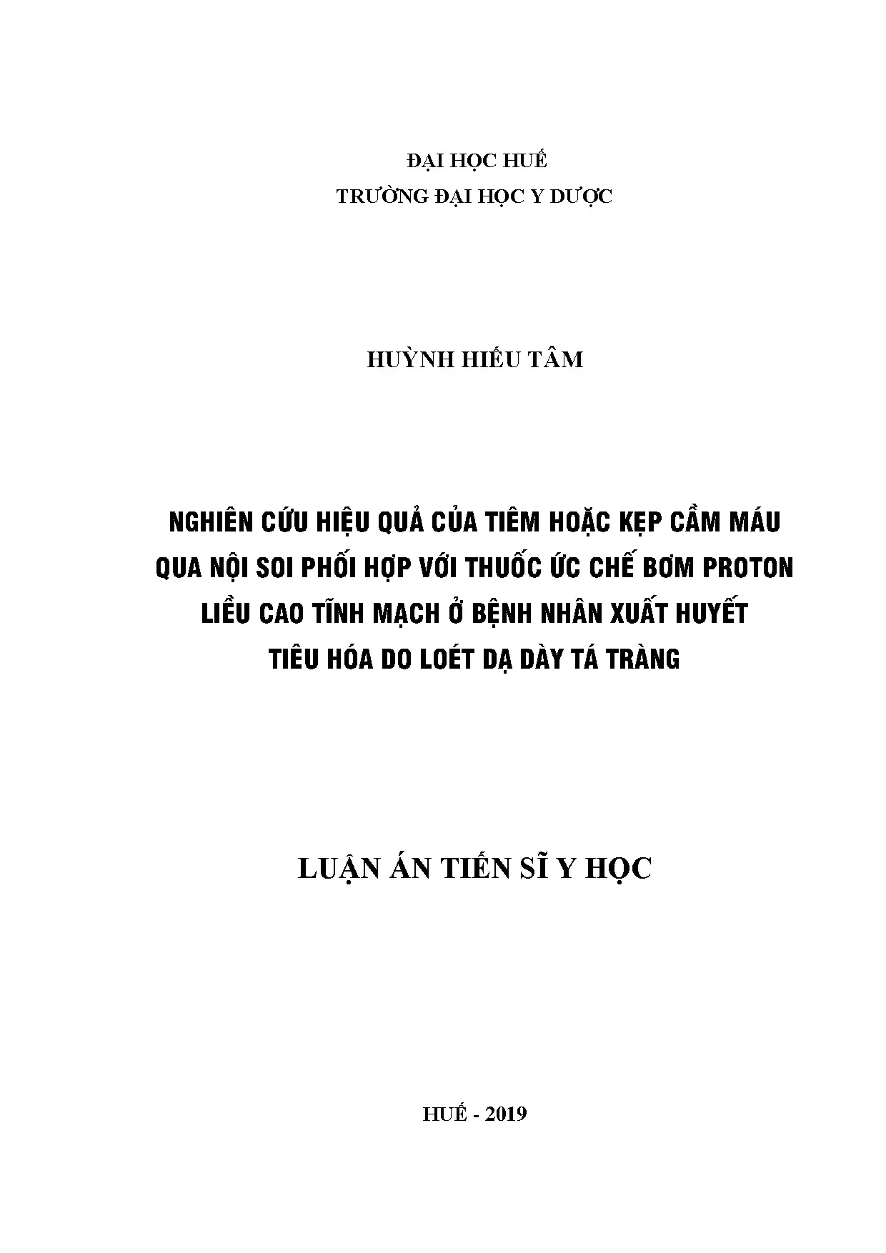 Luận án tiến sĩ nghiên cứu hiệu quả của tiêm và kẹp cầm máu