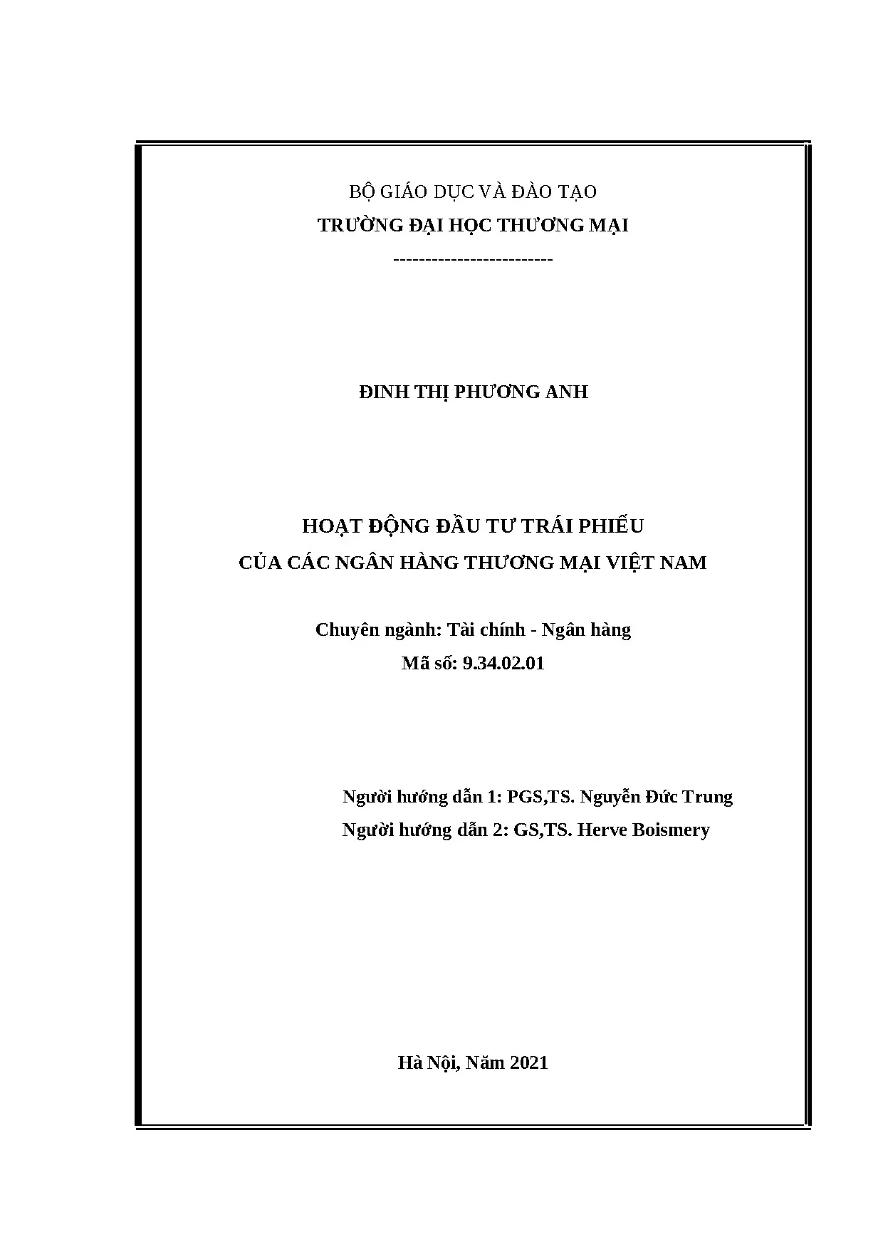 Nghiên cứu hoạt động đầu tư trái phiếu của NHTM Việt Nam