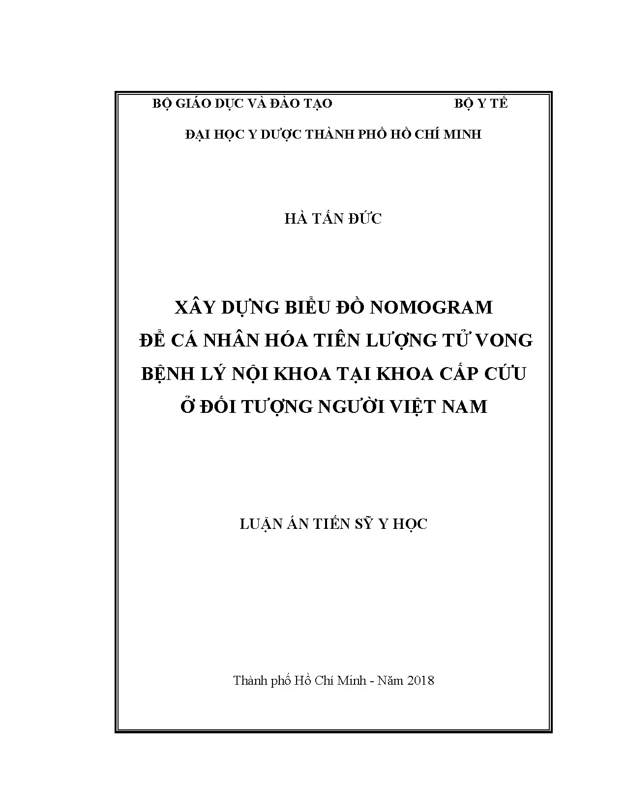Luận án tiến sĩ xây dựng biểu đồ nomogram để cá nhân hóa tiê