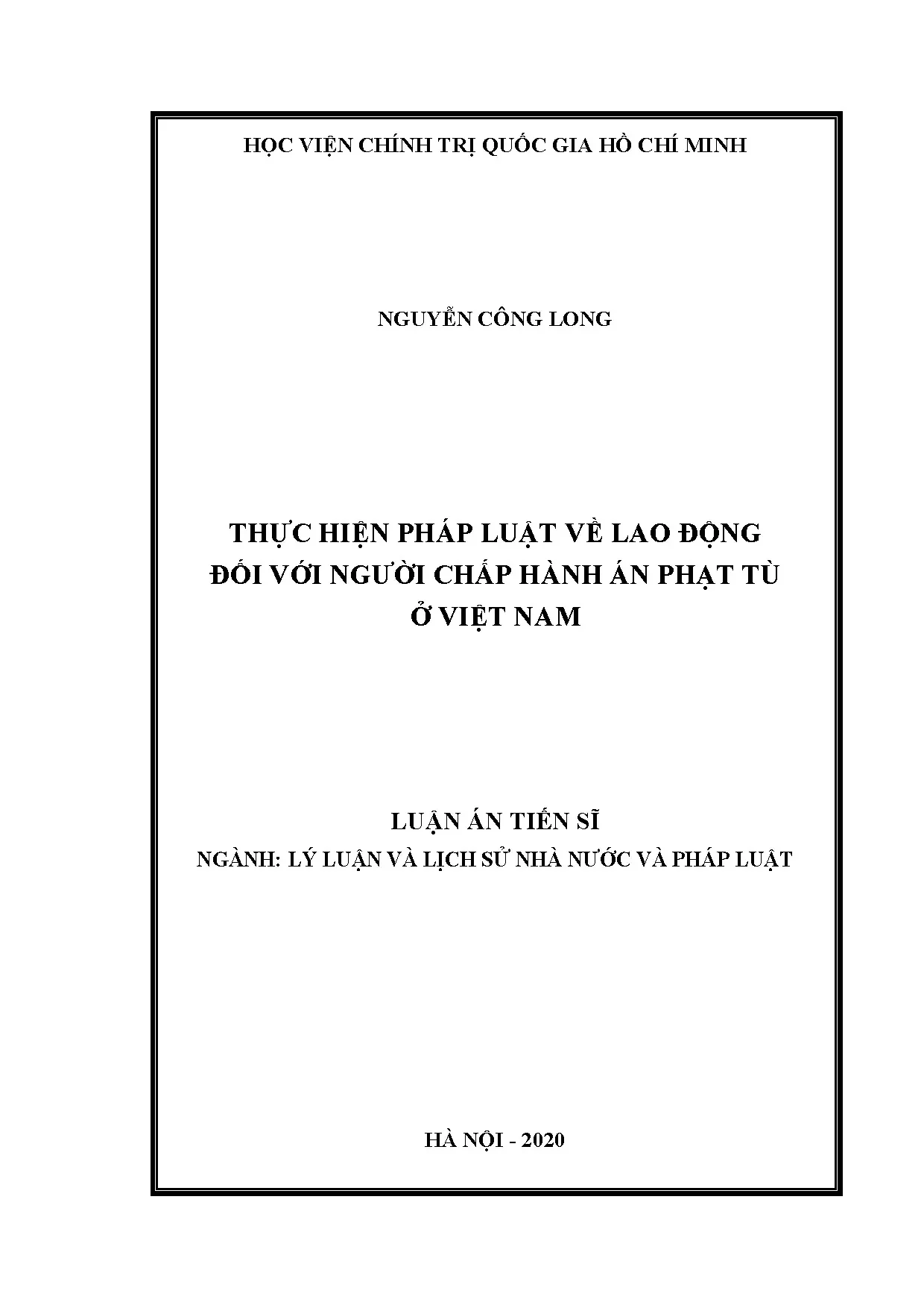 Thực hiện pháp luật lao động với người chấp hành án tù ở VN