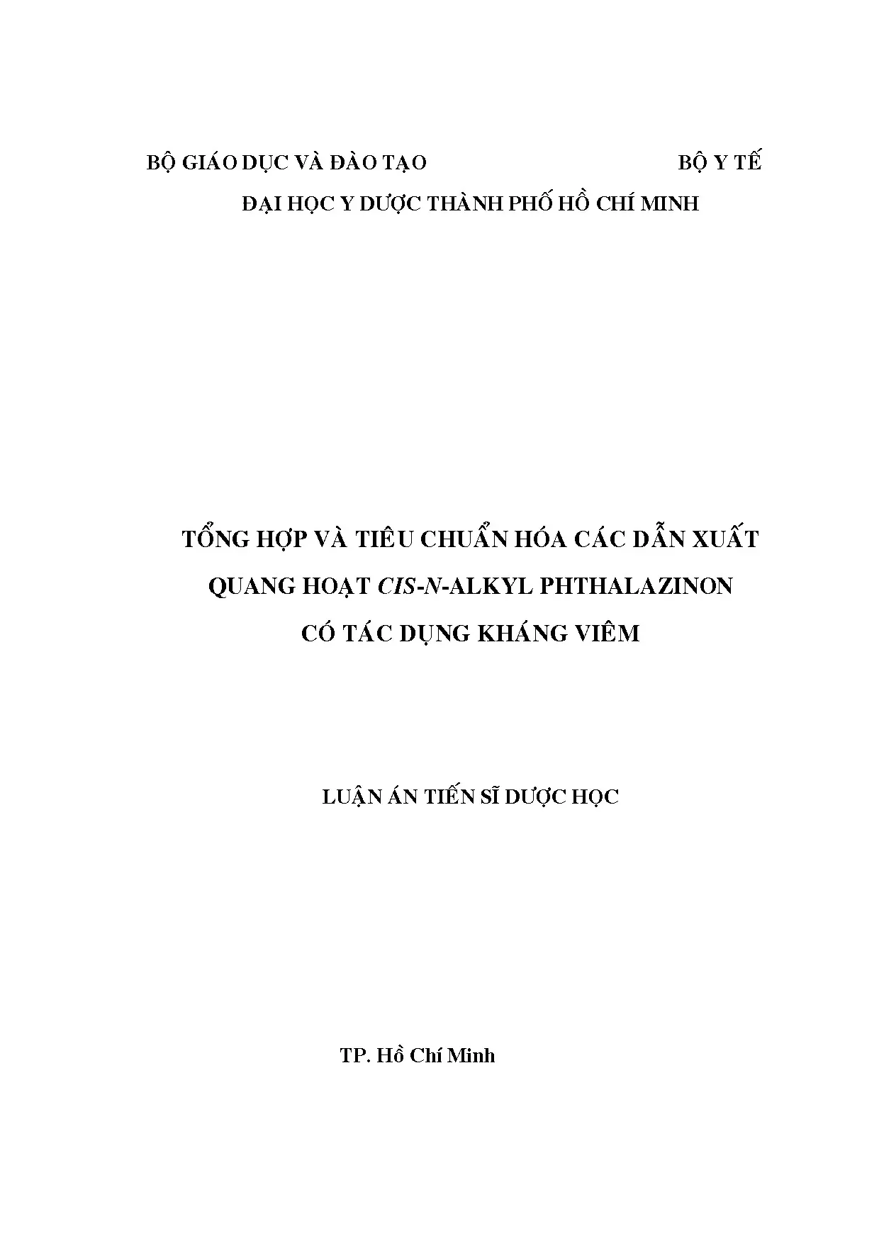 Tổng hợp, kiểm nghiệm dẫn xuất phthalazinon quang hoạt kháng viêm