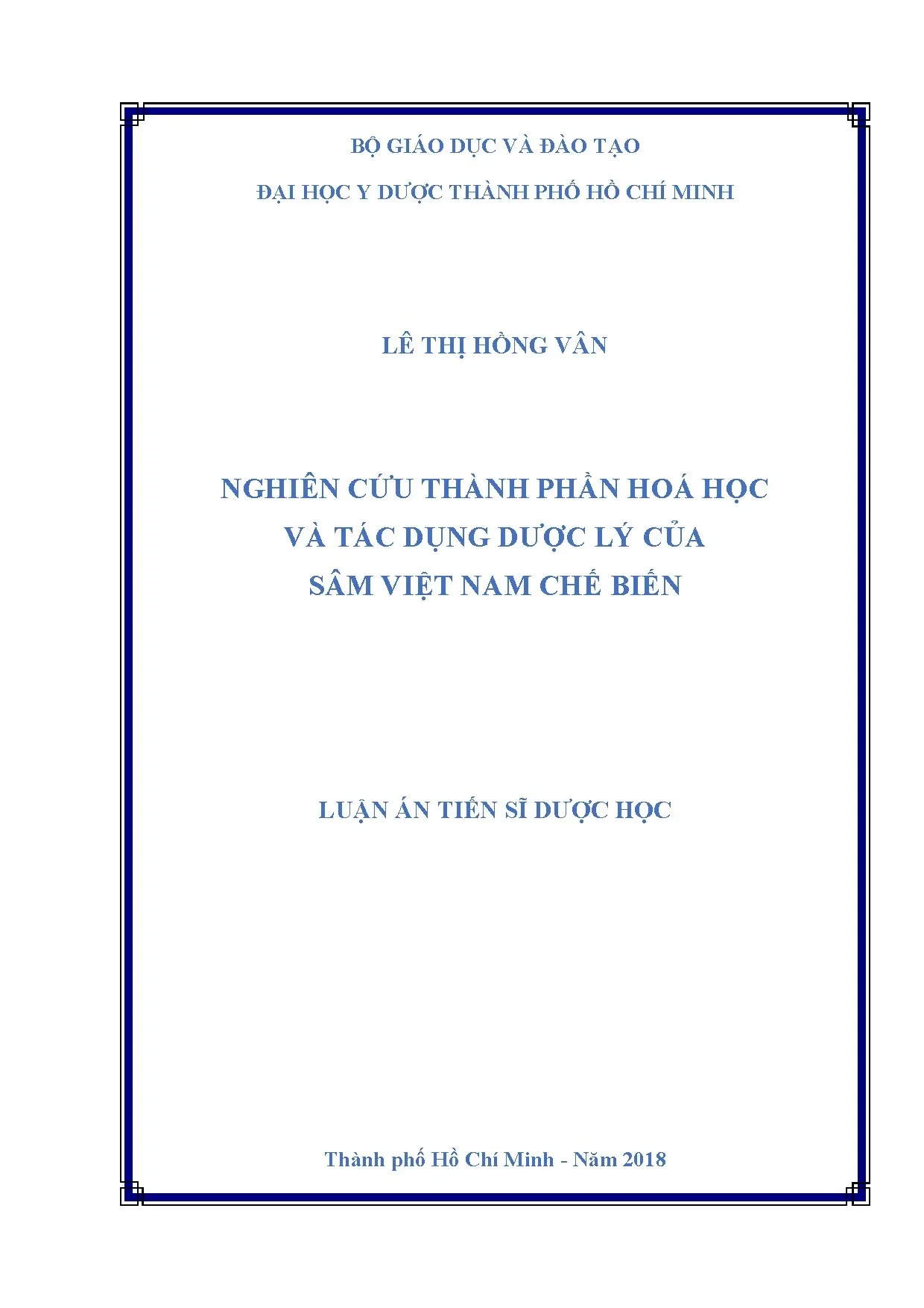 Luận án tiến sĩ nghiên cứu thành phần hóa học và tác dụng dư