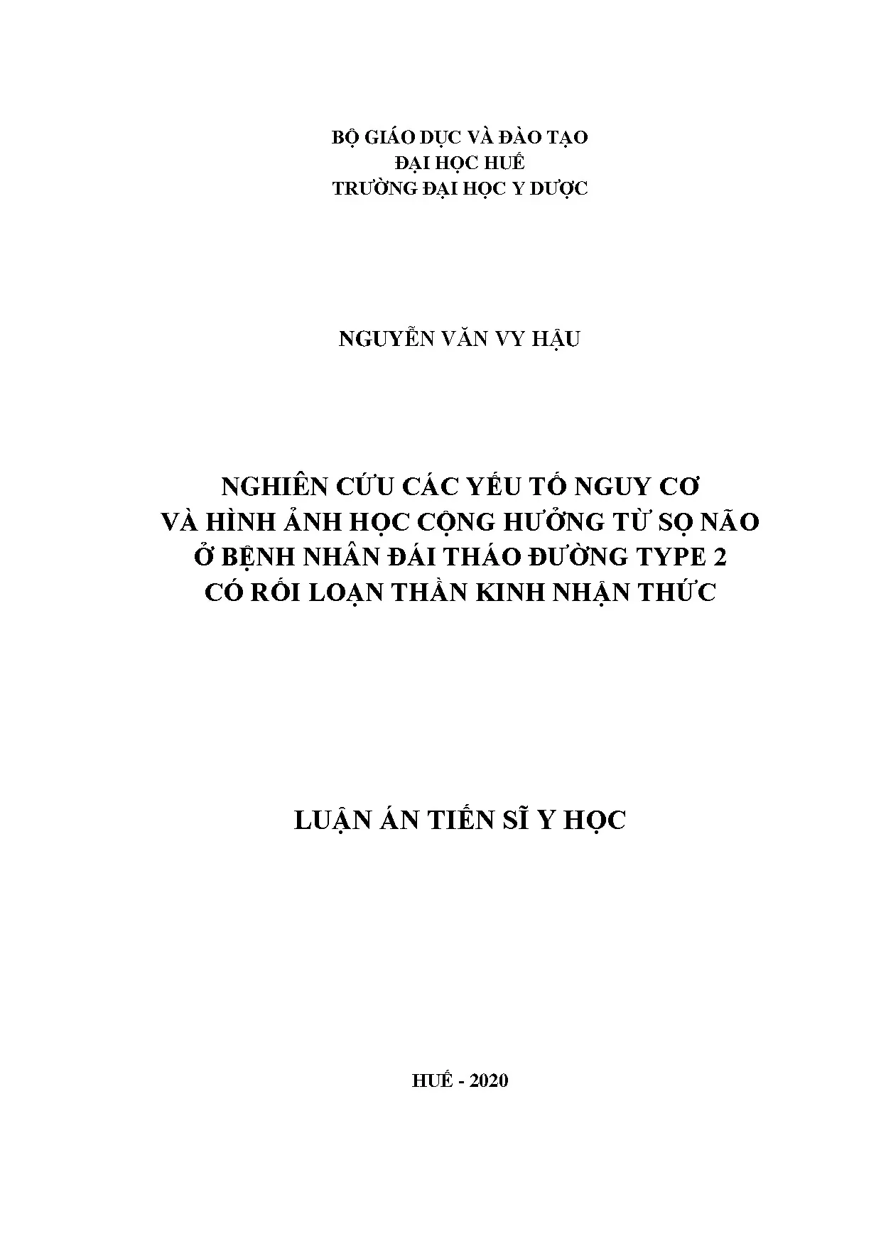 Luận án tiến sĩ nghiên cứu các yếu tố nguy cơ và hình ảnh họ