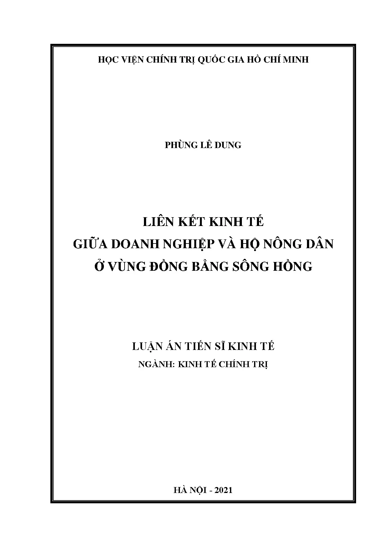 Liên kết kinh tế giữa doanh nghiệp và hộ nông dân ở vùng đồn