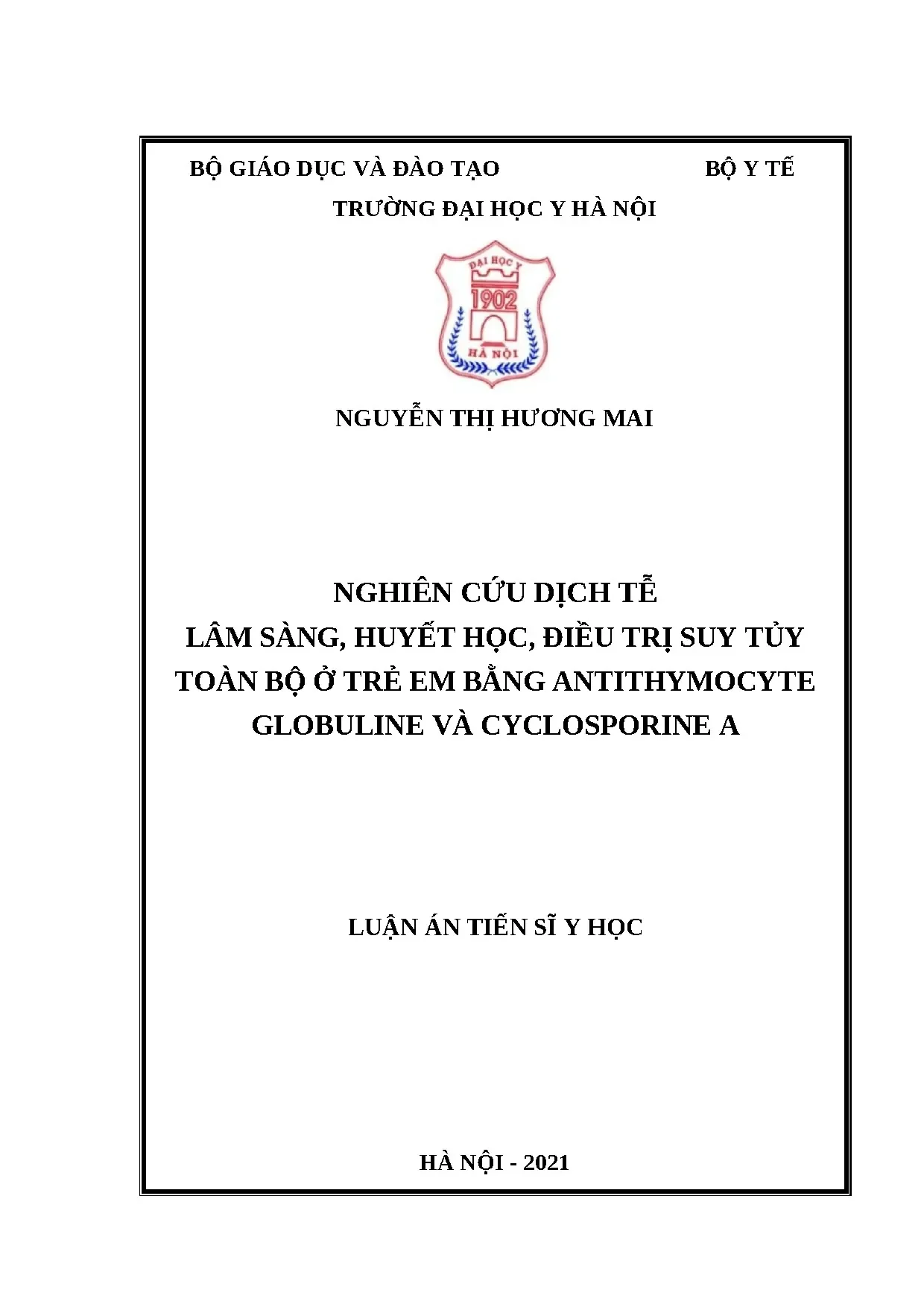 Luận án tiến sĩ nghiên cứu dịch tễ lâm sàng huyết học điều t