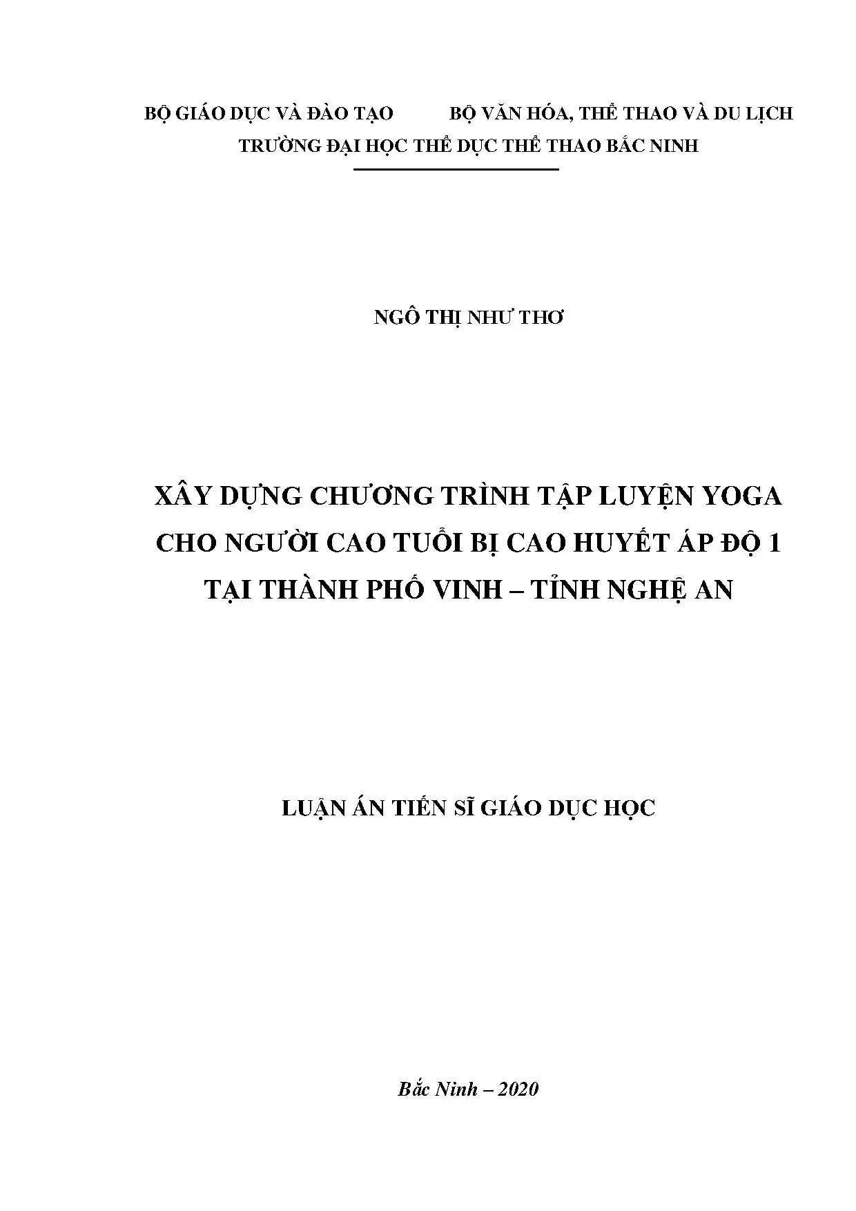Chương trình yoga cho NCT CHA độ 1 tại TP Vinh