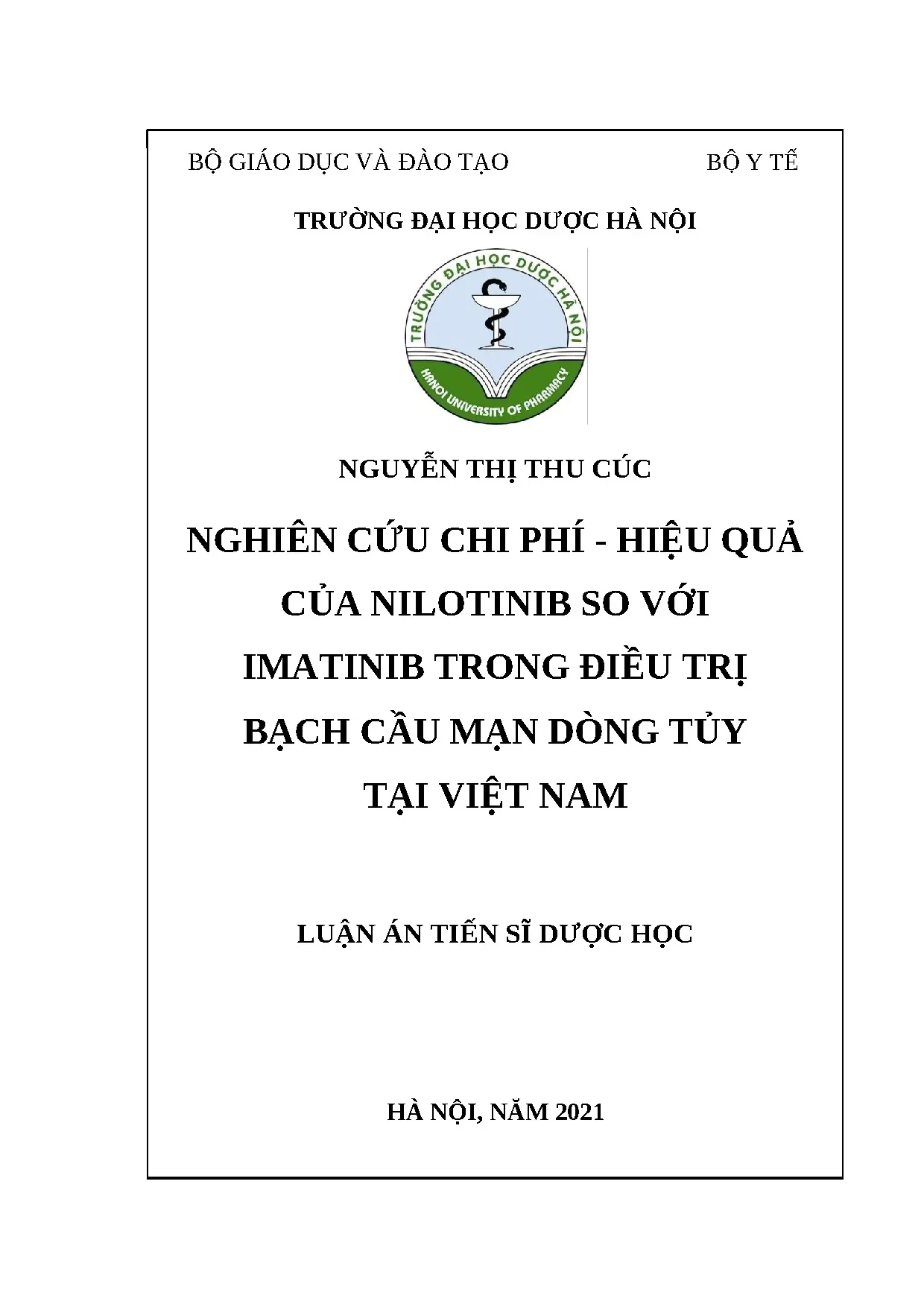 Nghiên cứu chi phí-hiệu quả Nilotinib vs Imatinib trị BCMDT tại VN