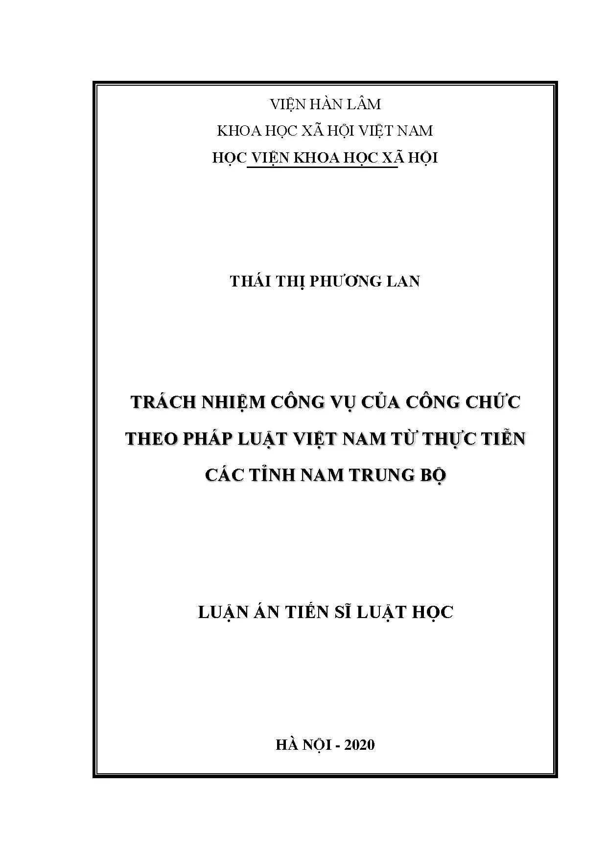Trách nhiệm công vụ công chức: Pháp luật VN & thực tiễn Nam Trung Bộ