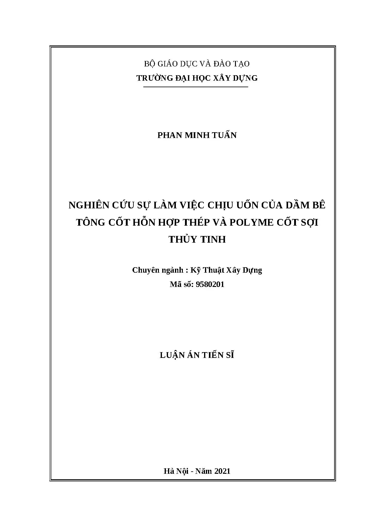 Nghiên cứu dầm bê tông cốt hỗn hợp thép & GFRP chịu uốn