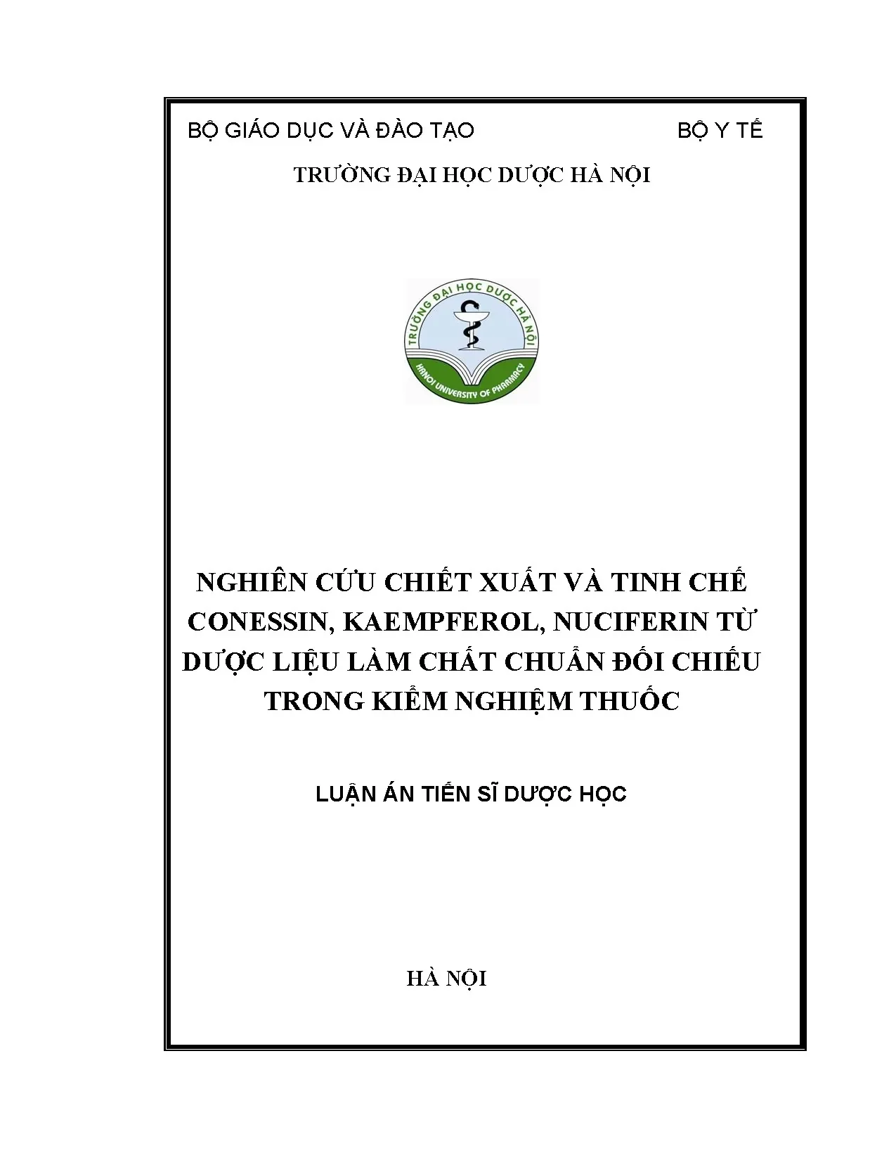 Chiết xuất, tinh chế Conessin, Kaempferol, Nuciferin làm chất chuẩn