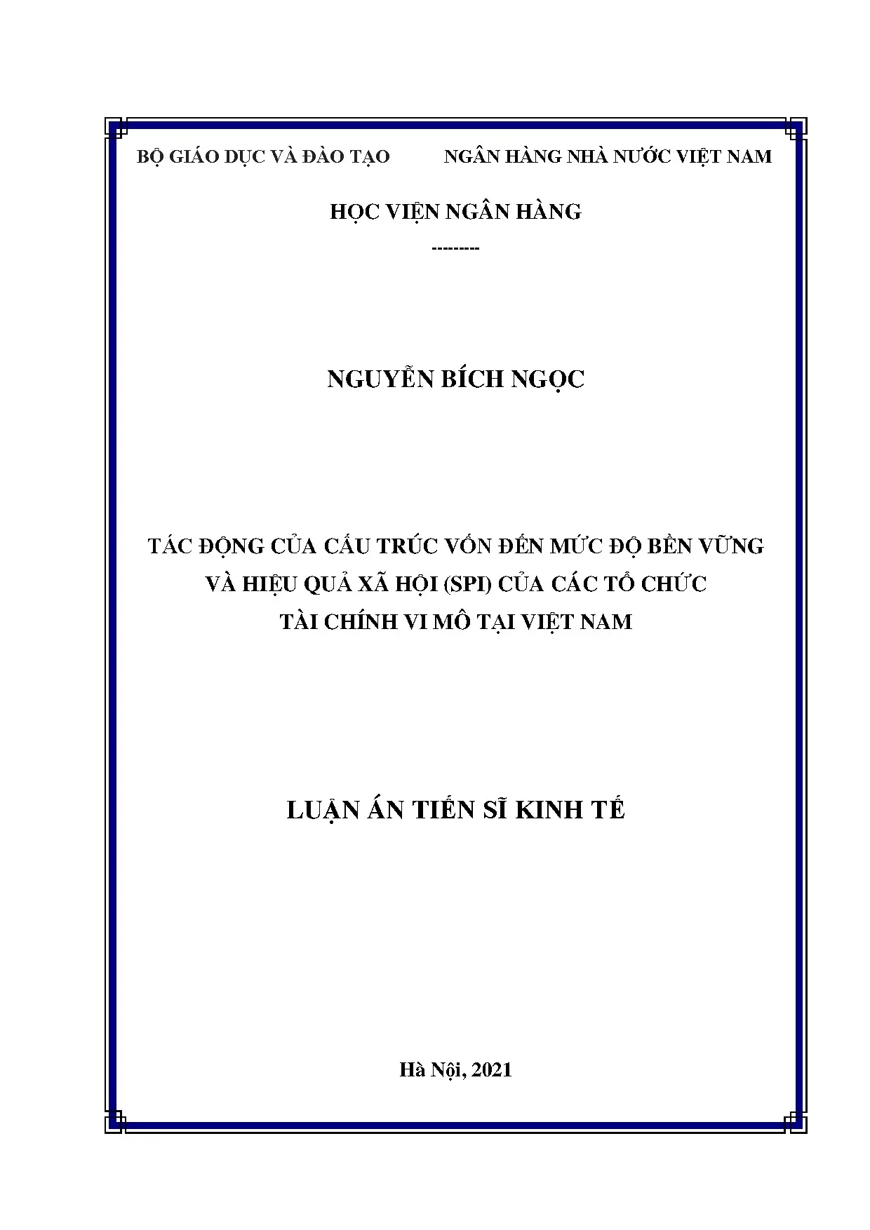 Luận án tiến sĩ tác động của cấu trúc vốn đến mức độ bền vữn