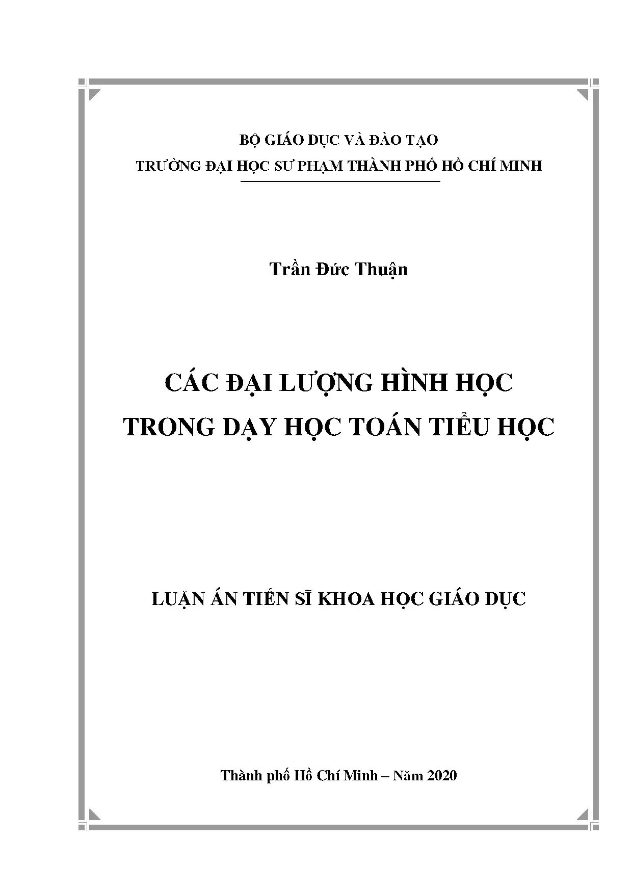 Luận án tiến sĩ các đại lượng hình học trong dạy học toán ti