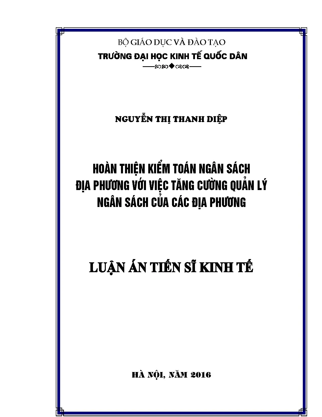 Hoàn thiện kiểm toán NSĐP nhằm tăng cường quản lý ngân sách