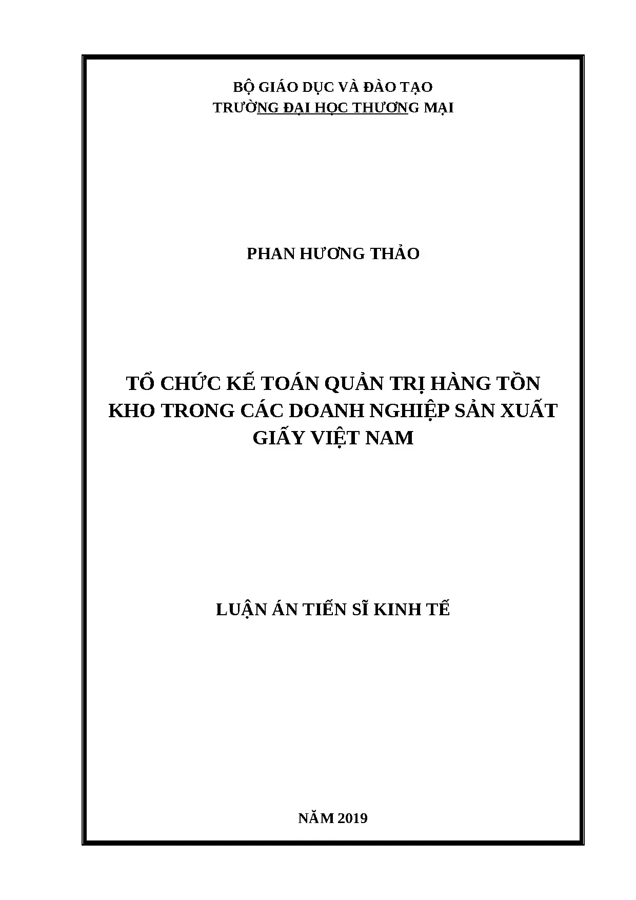 Tổ chức Kế toán QT hàng tồn kho tại DN sản xuất giấy VN