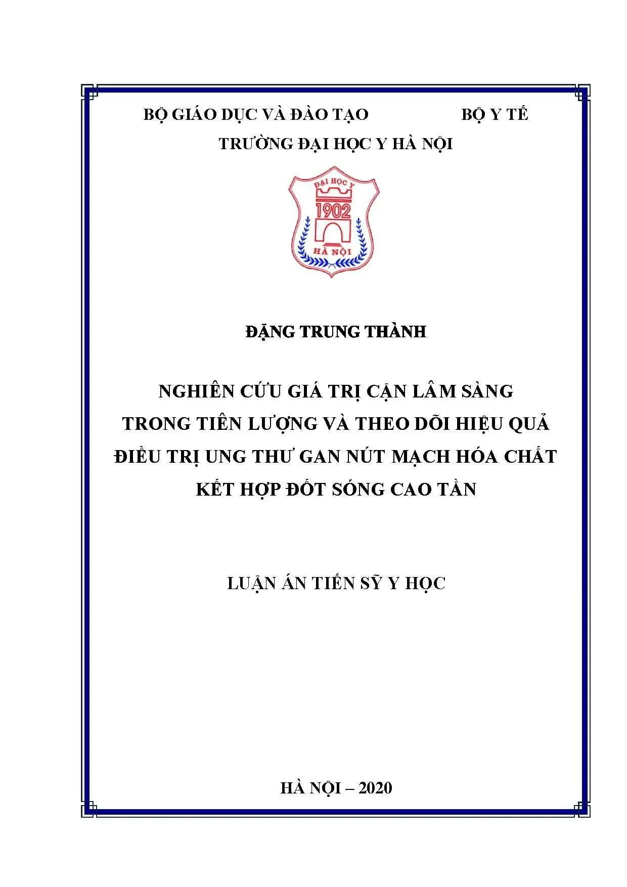 Luận án tiến sĩ nghiên cứu giá trị cận lâm sàng trong tiên l