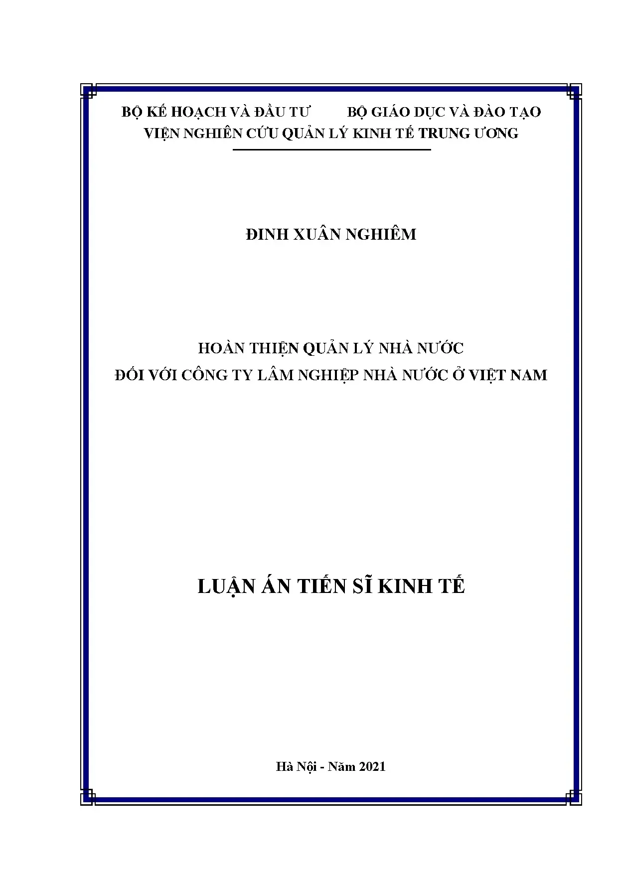 Hoàn thiện quản lý nhà nước công ty lâm nghiệp nhà nước Việt Nam