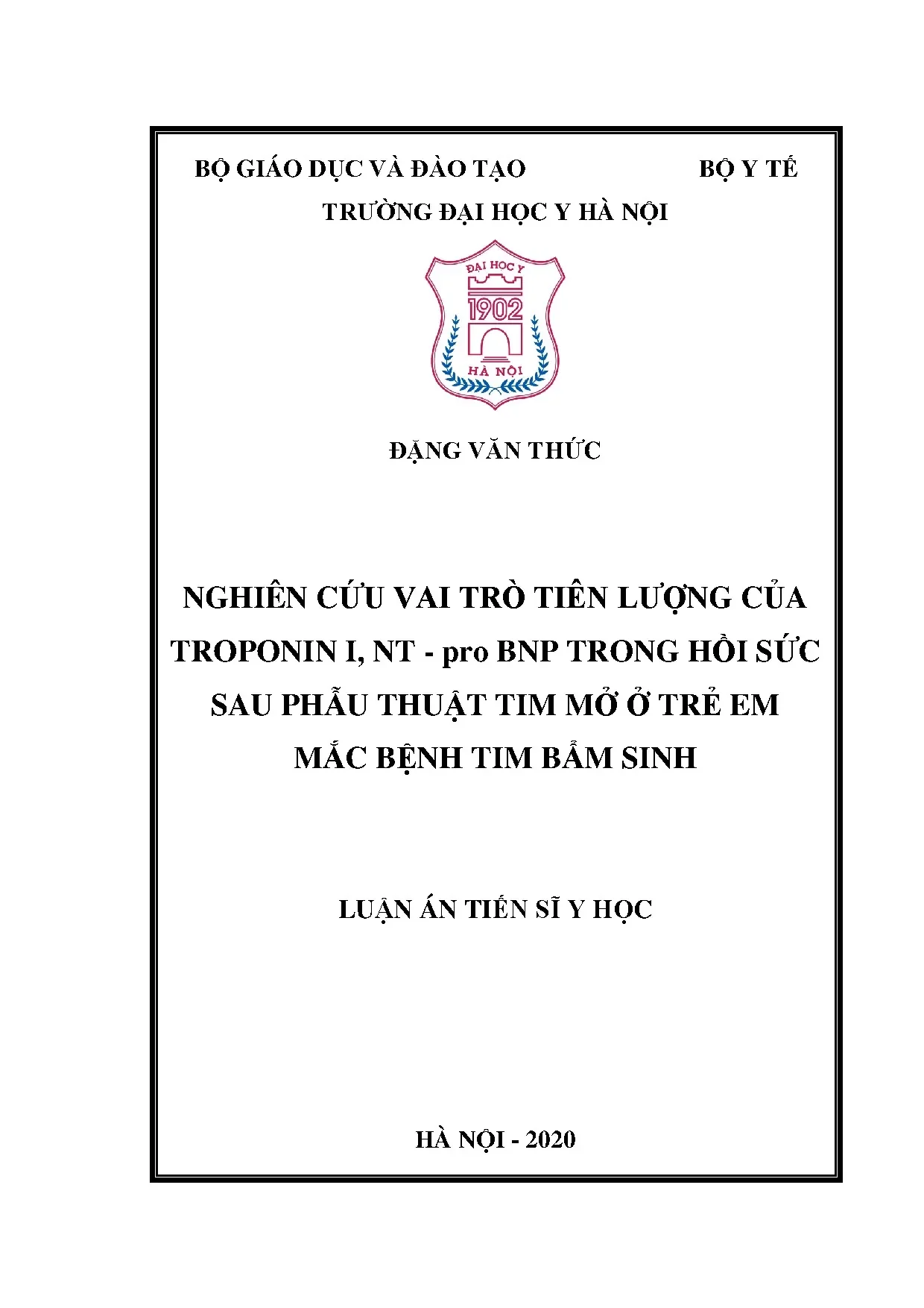 Nghiên cứu vai trò tiên lượng của troponin i nt pro bnp tron