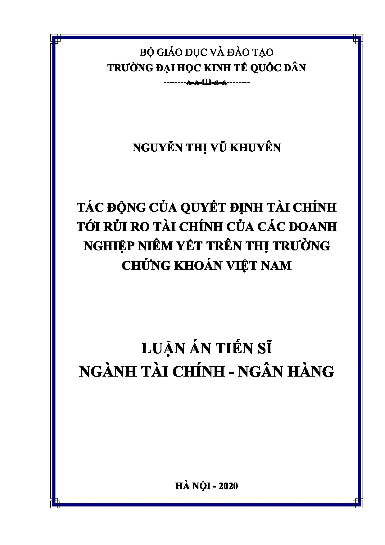 Quyết định tài chính và rủi ro doanh nghiệp niêm yết TTCK VN